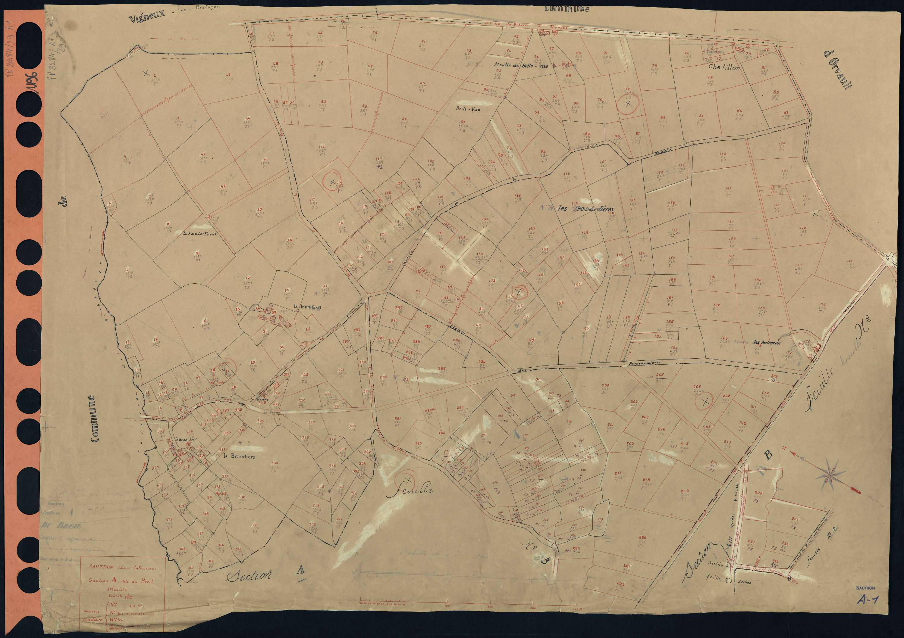 Sautron - Section A1 Breil (section du) . 1-375