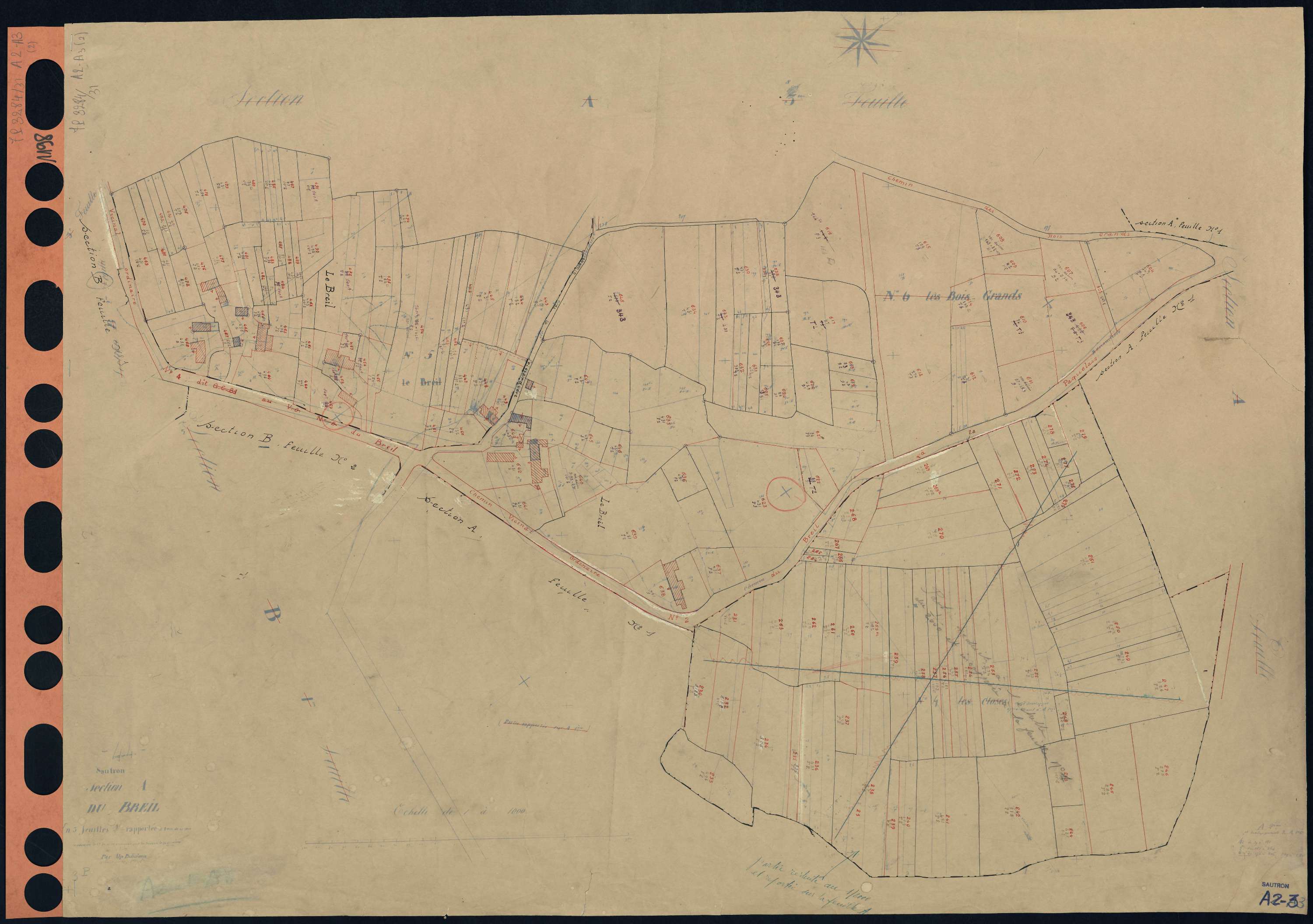 Sautron - Section A2 A3 Breil (section du) . 376-557 . 558-760