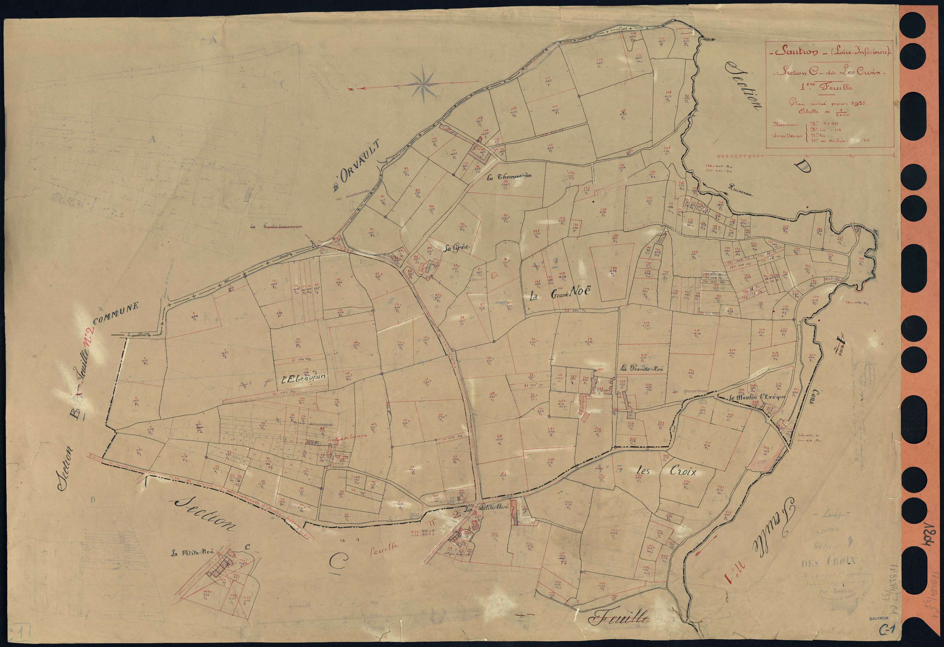 Sautron - Section C1 Croix (section des) . 1-233