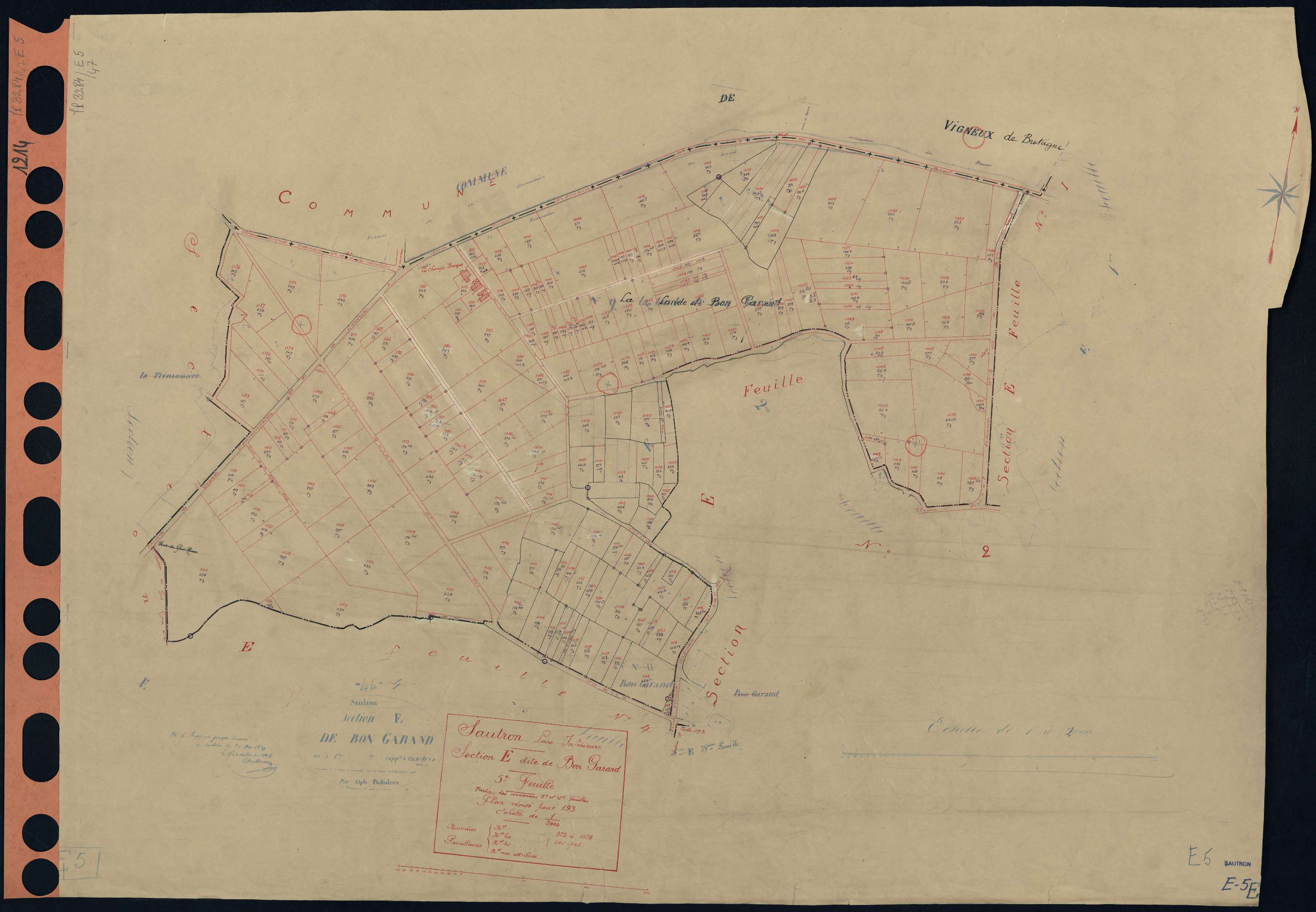 Sautron - Section E5 Bon Garand (section de) . 975-1178