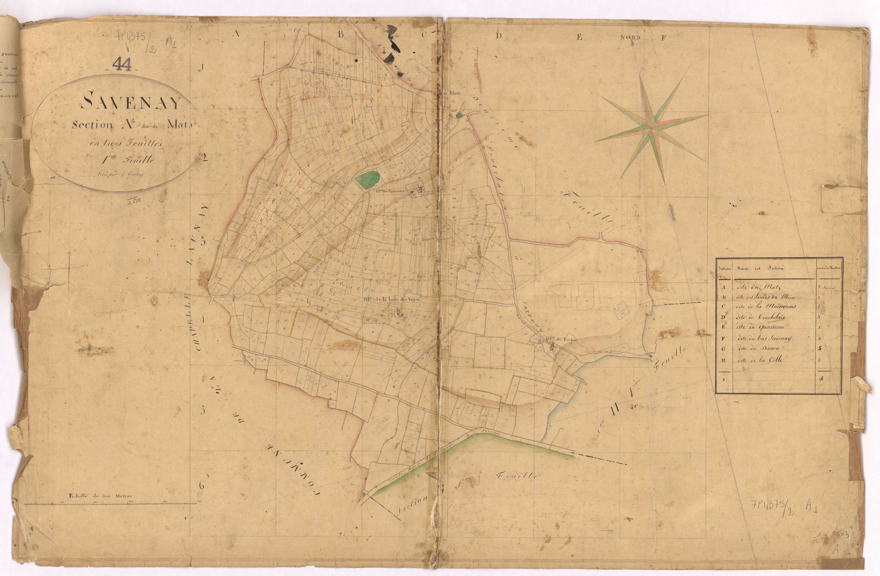 Savenay - Section A1 Mats (section du) ; 1-503
