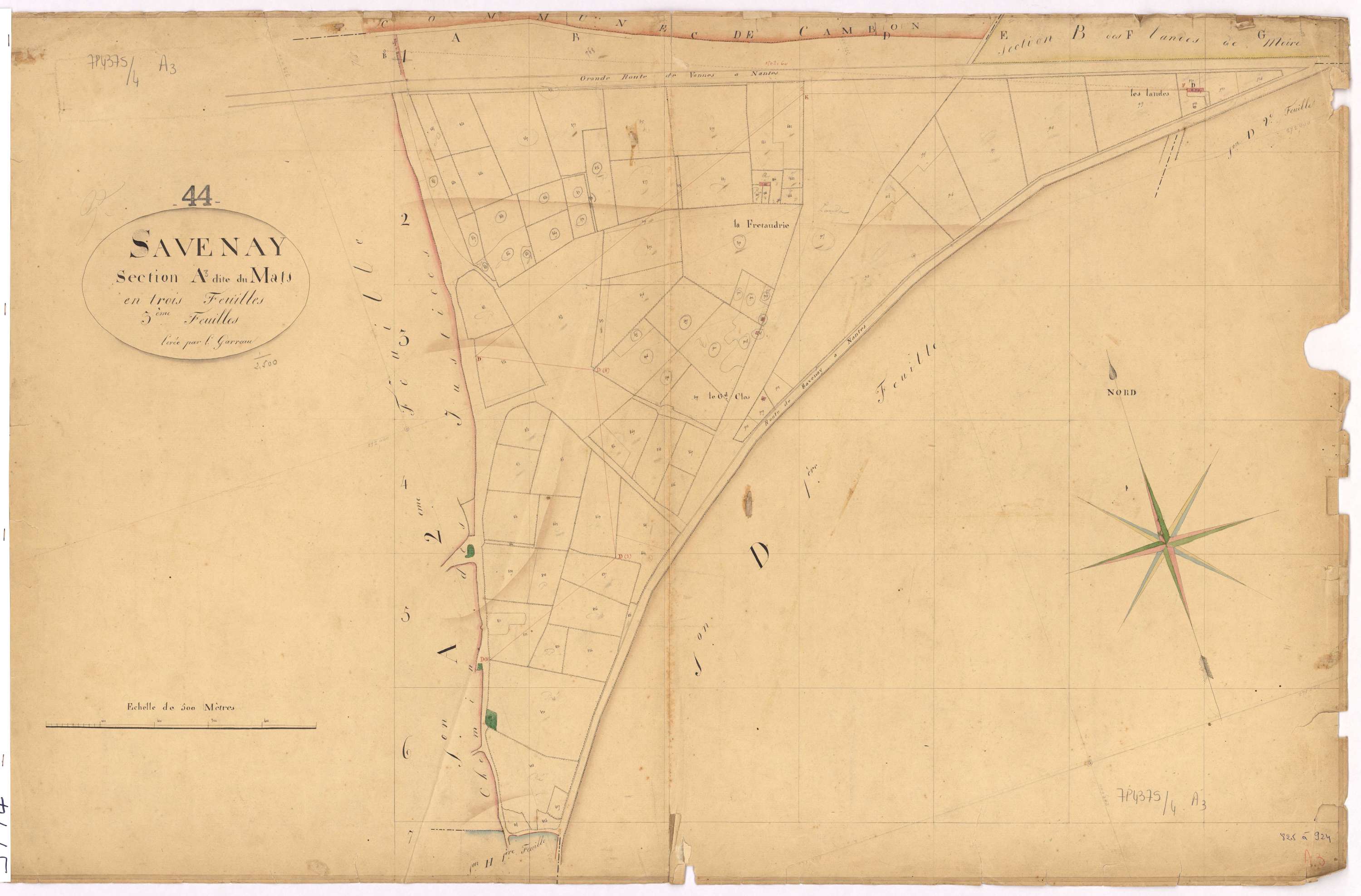 Savenay - Section A3 Mats (section du) ; 825-924
