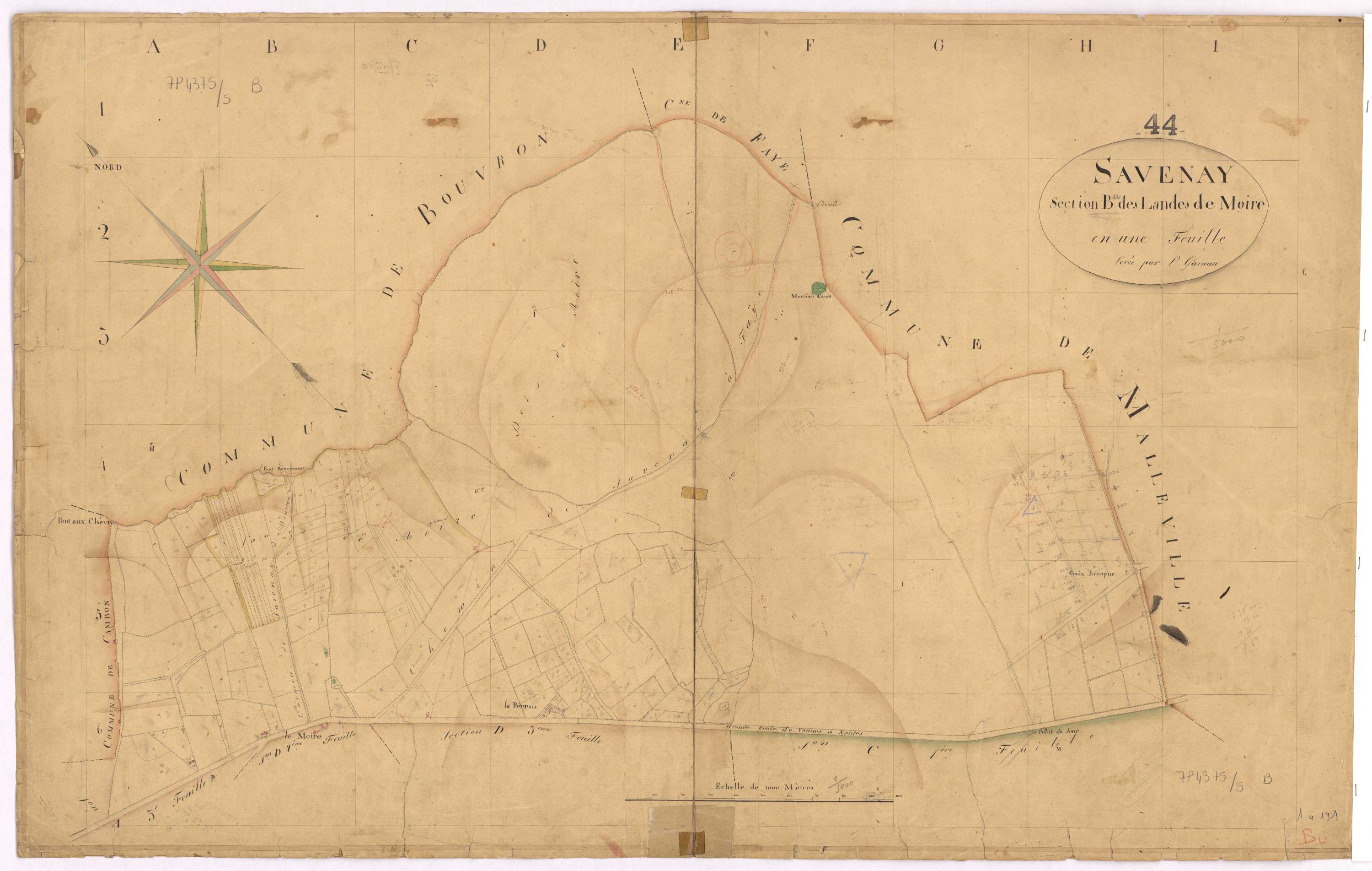 Savenay - Section B Landes de Moire (section des) ; 1-191