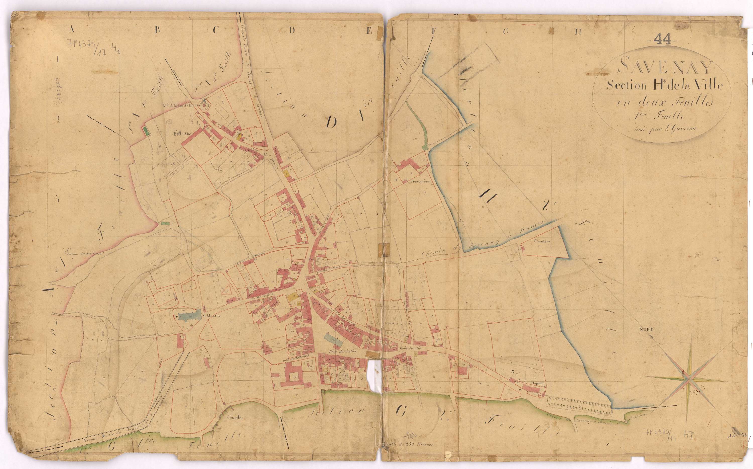 Savenay - Section H1 Ville (section de La) ; 1-556