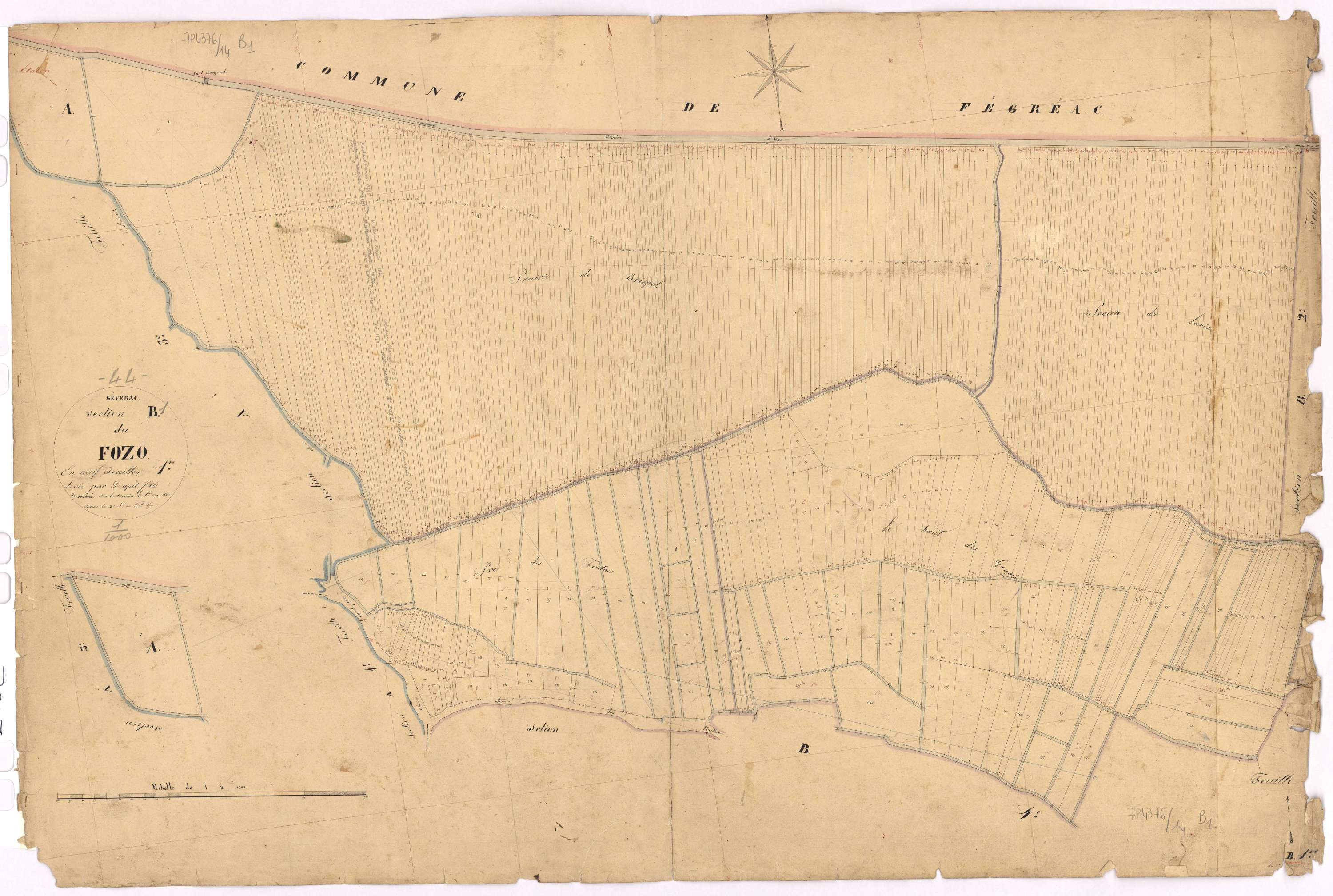 Sévérac - Section B1 Fozo (section du) ; 1-371