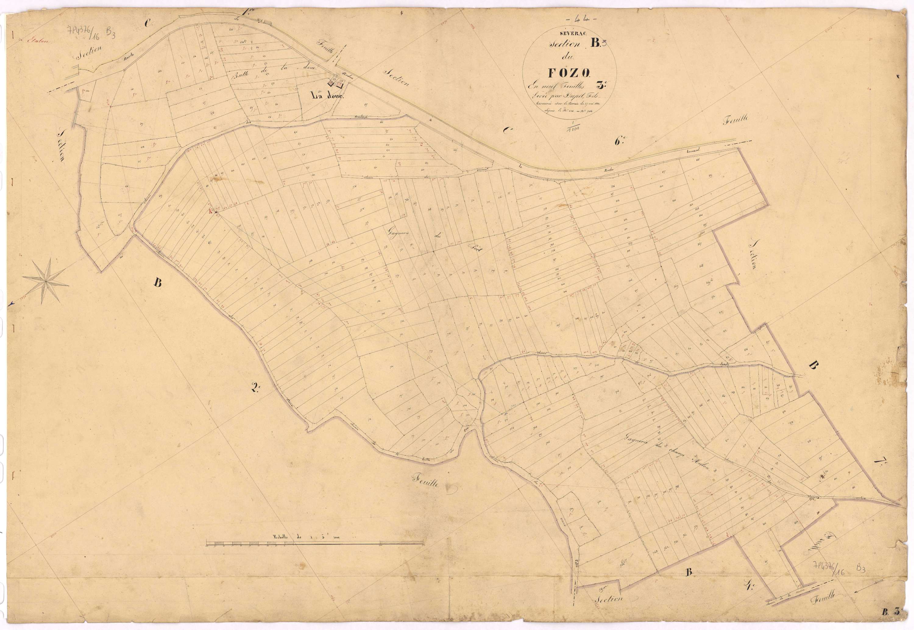 Sévérac - Section B3 Fozo (section du) ; 634-944
