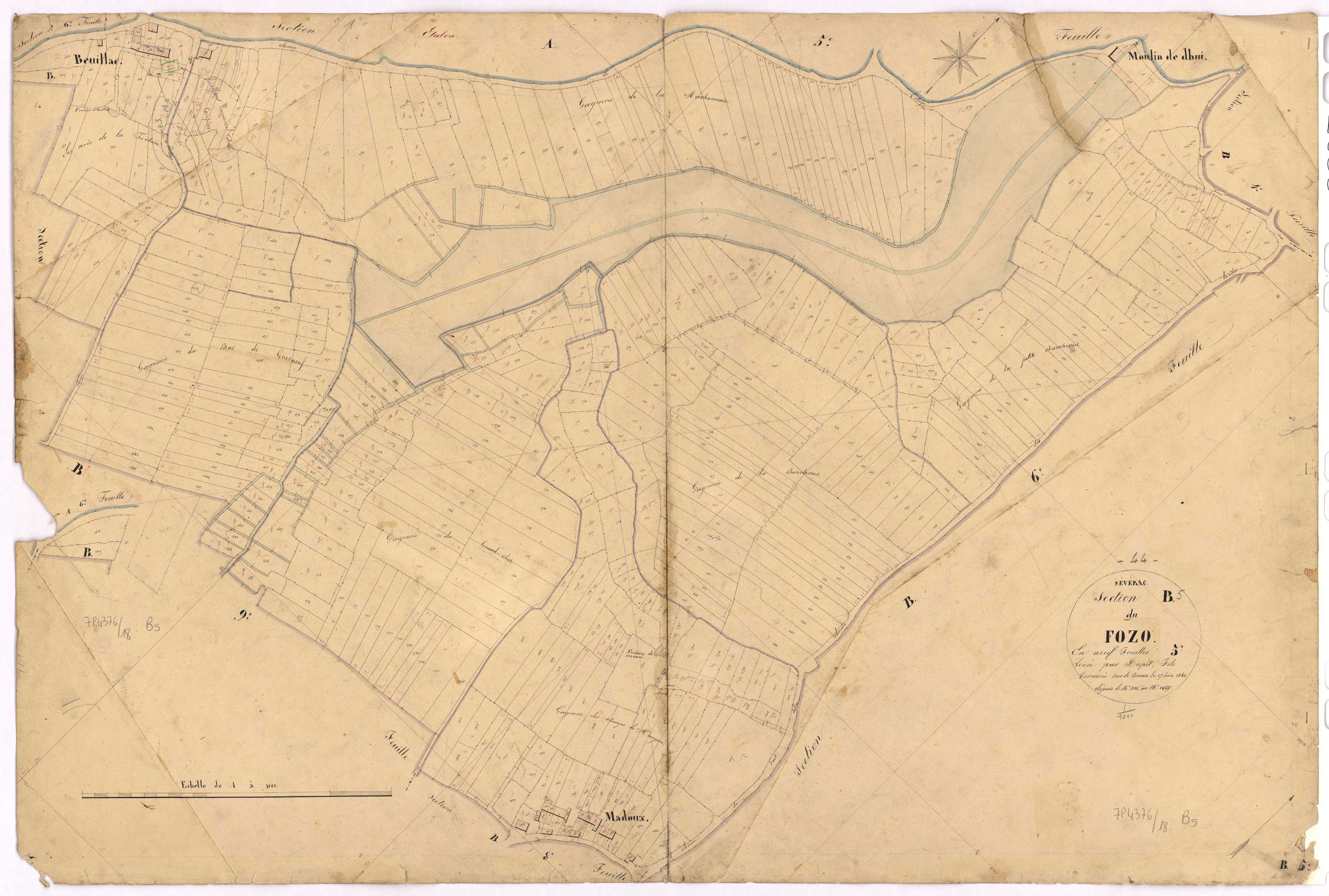 Sévérac - Section B5 Fozo (section du) ; 1388-1865