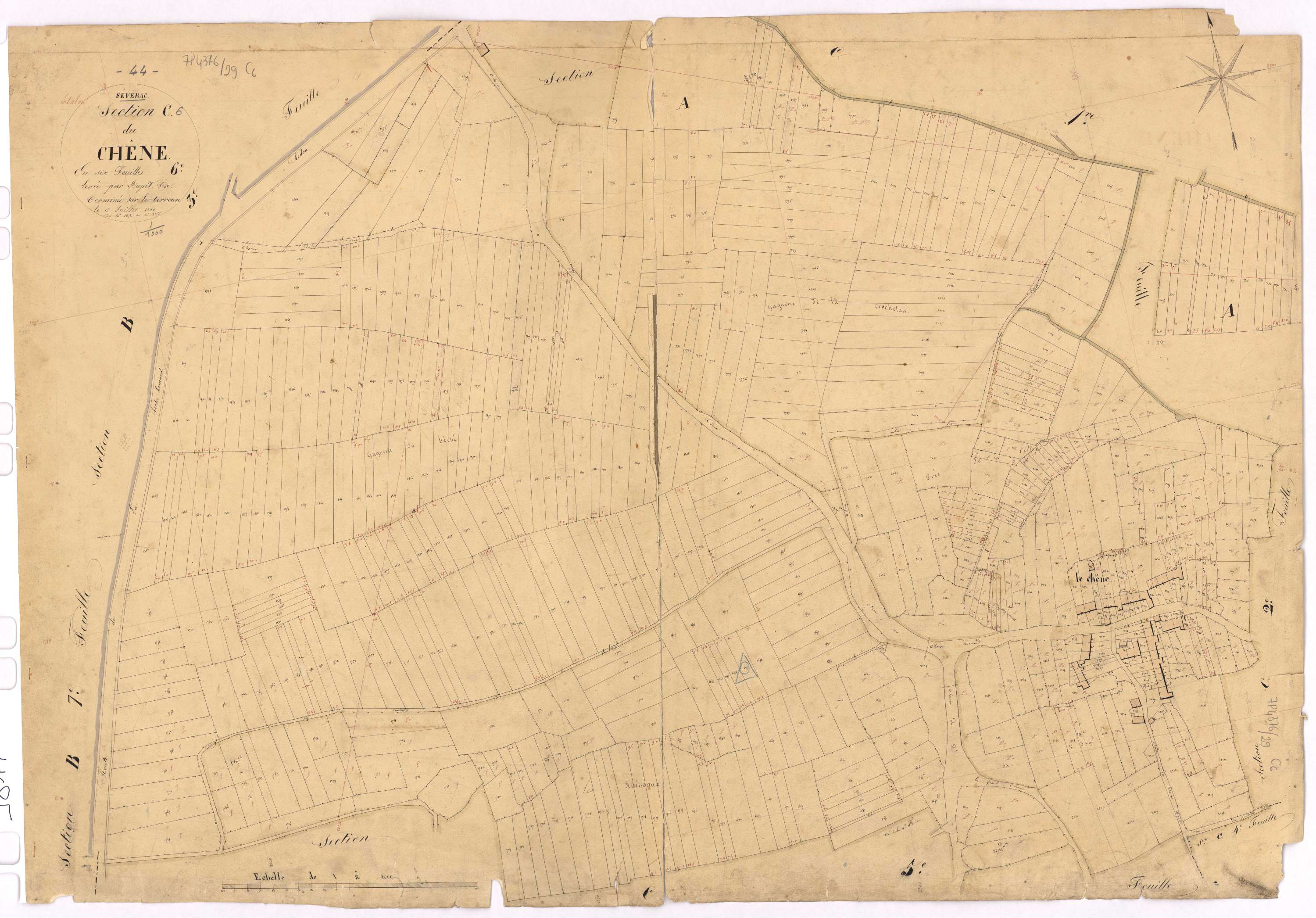 Sévérac - Section C6 Chêne (section du) ; 1651-2256
