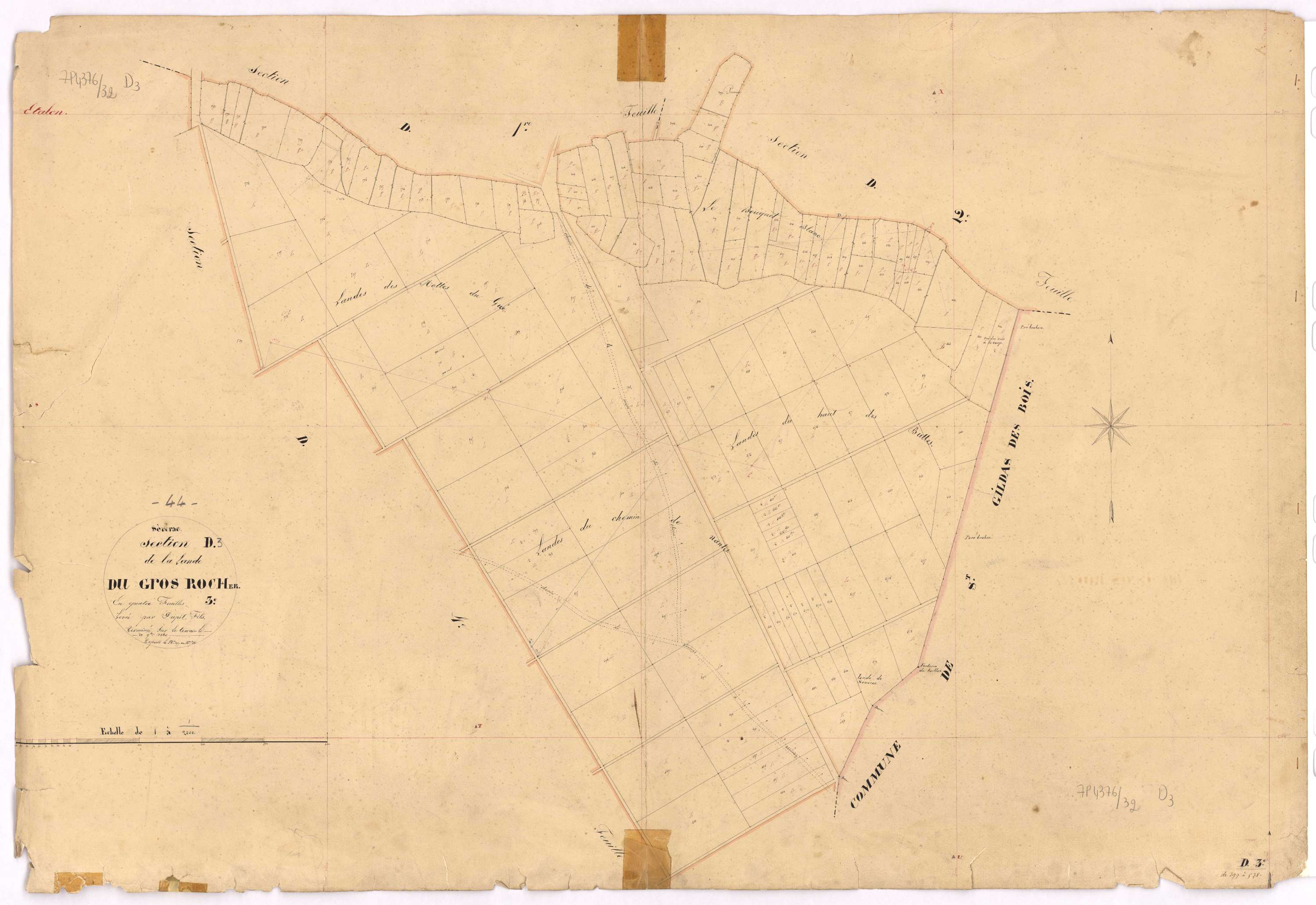 Sévérac - Section D3 Gros Rocher (section du) ; 399-538