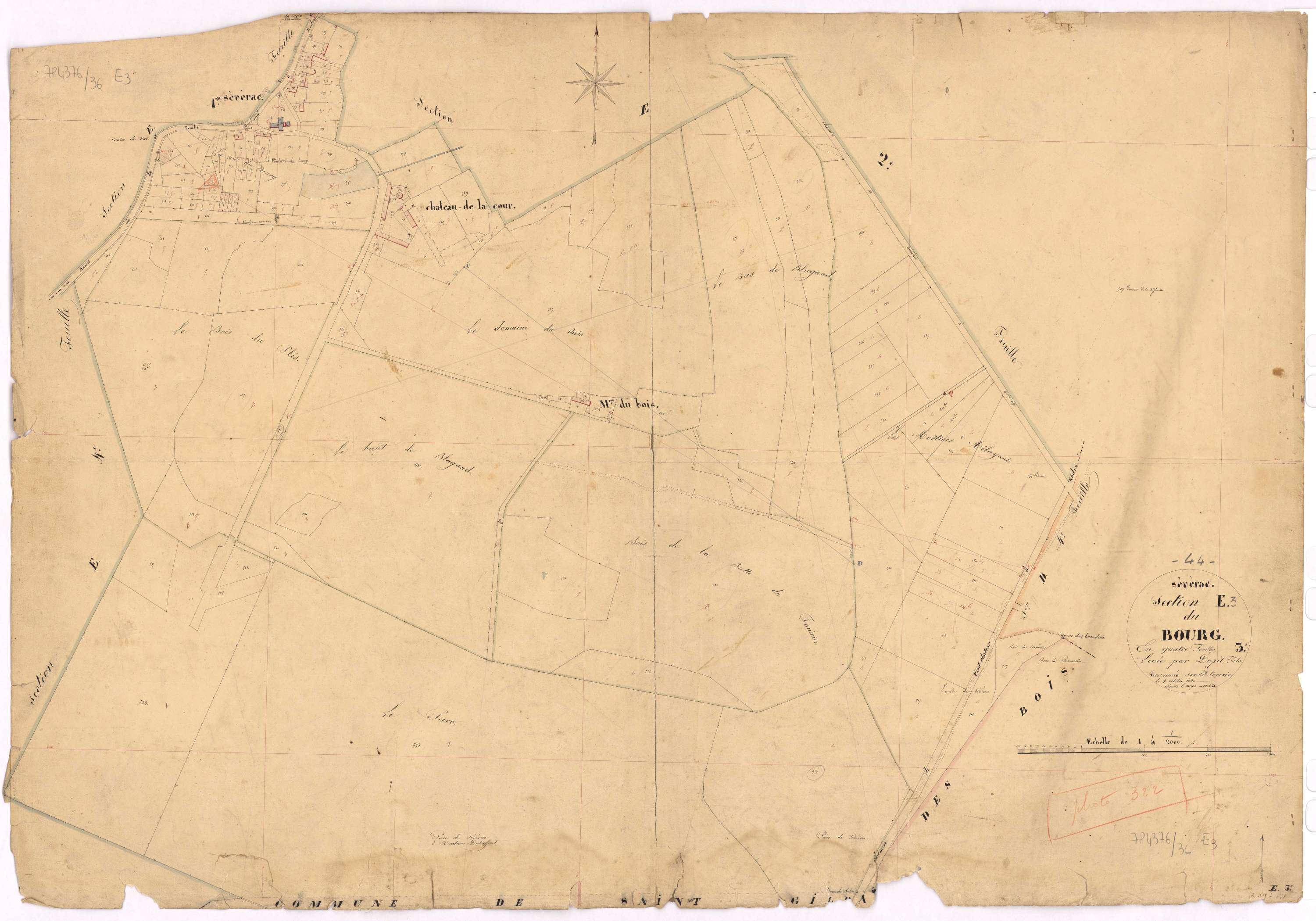 Sévérac - Section E3 Bourg (section du) ; 508-638