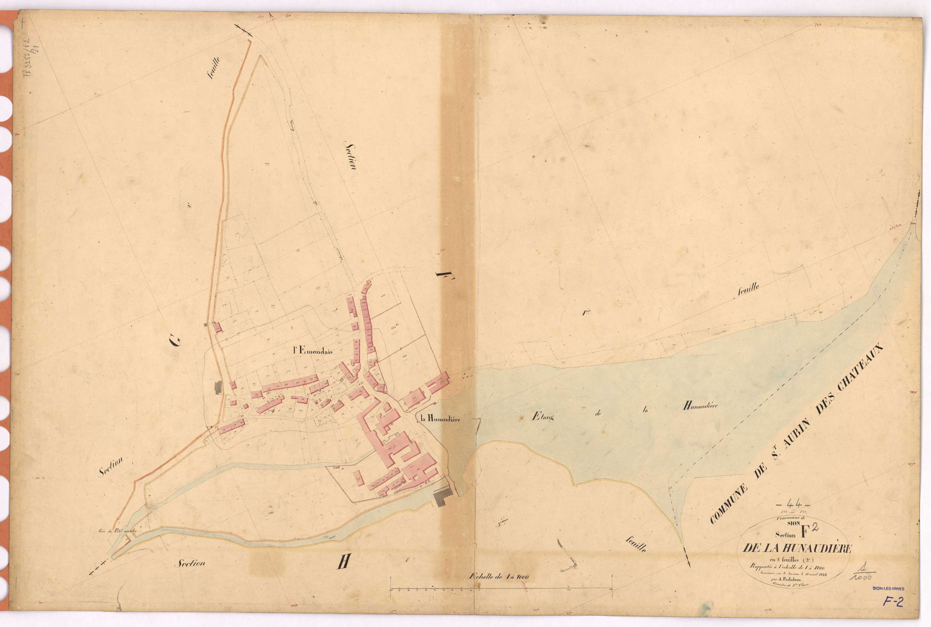Sion-les-Mines - Section F2 Hunaudière (section de La) ; 652-802