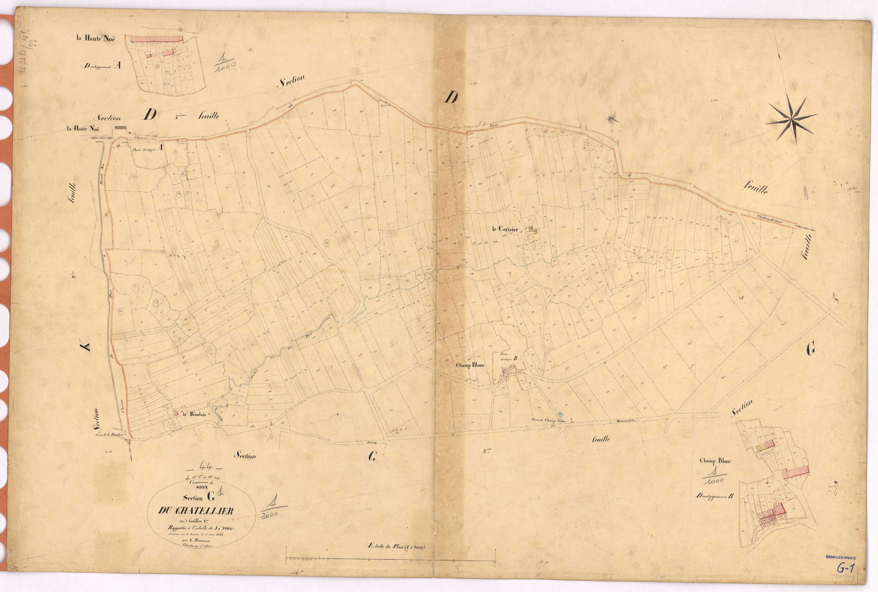 Sion-les-Mines - Section G1 Chatellier (section du) ; 1-502