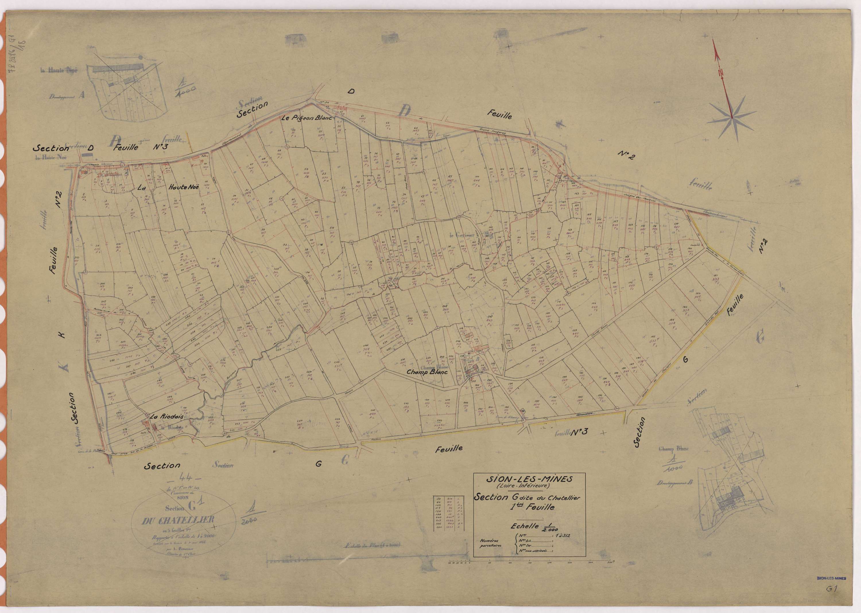 Sion-les-Mines - Section G1 Chatellier (section du) ; 1-312