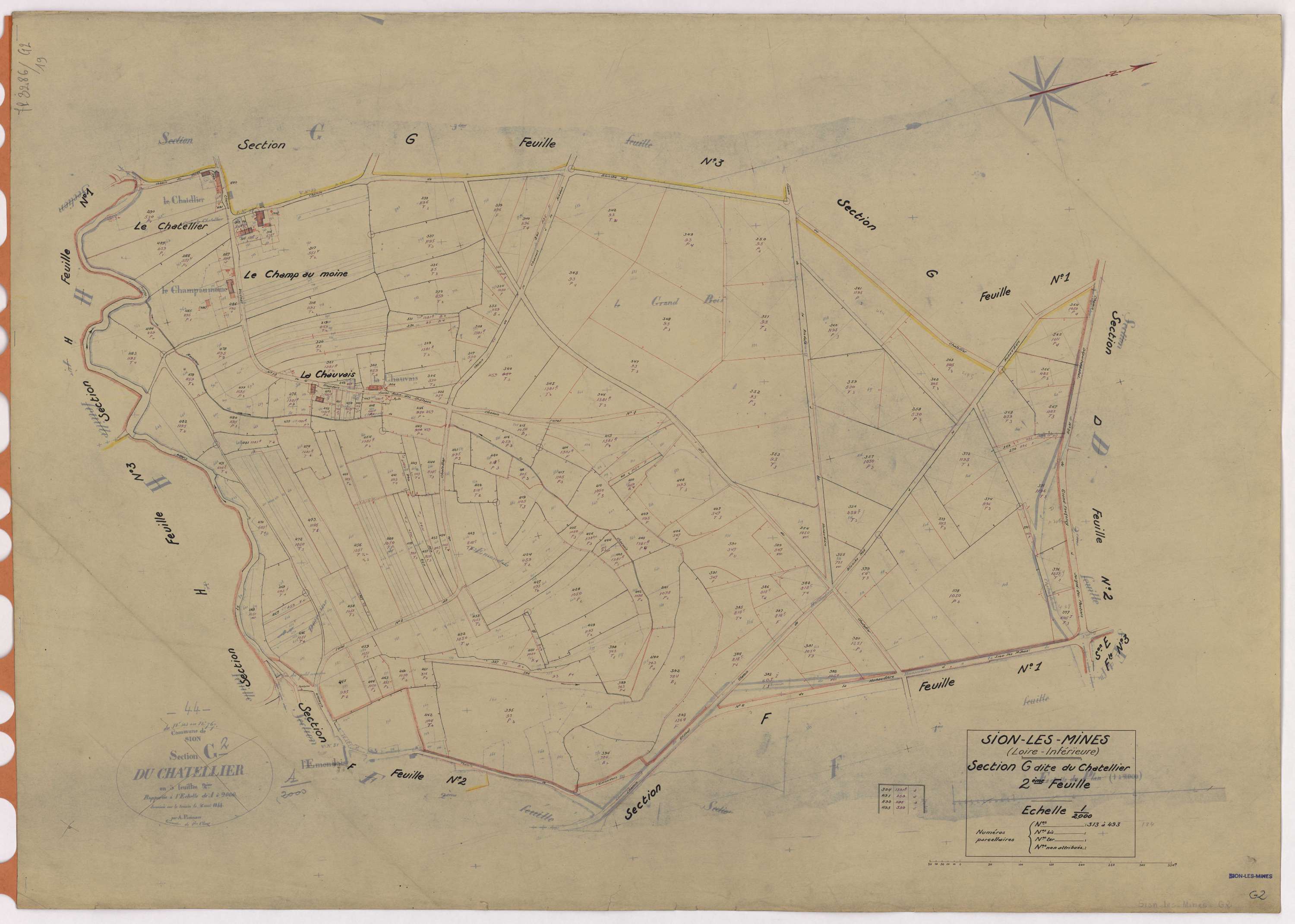 Sion-les-Mines - Section G2 Chatellier (section du) ; 313-493