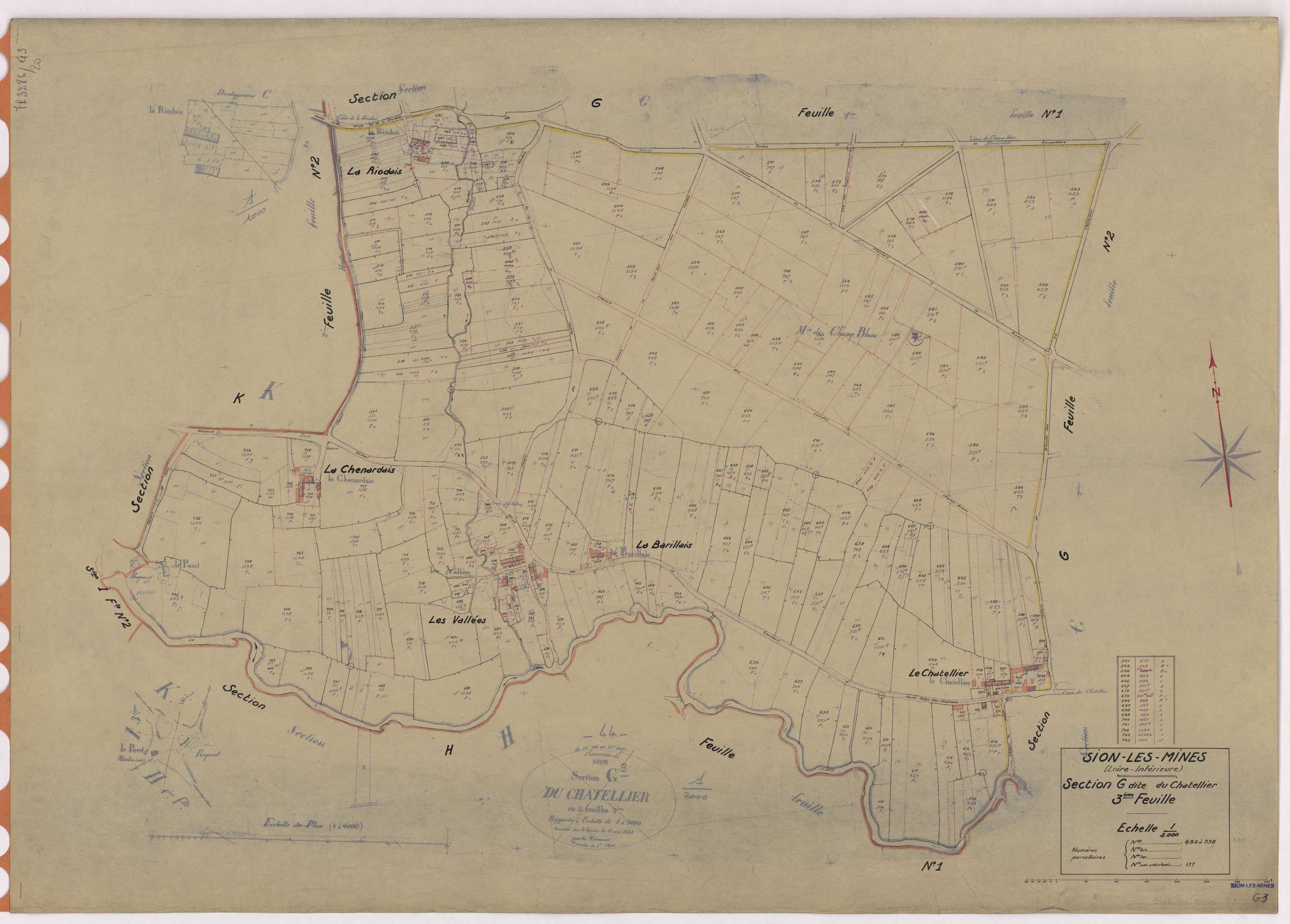 Sion-les-Mines - Section G3 Chatellier (section du) ; 494-738