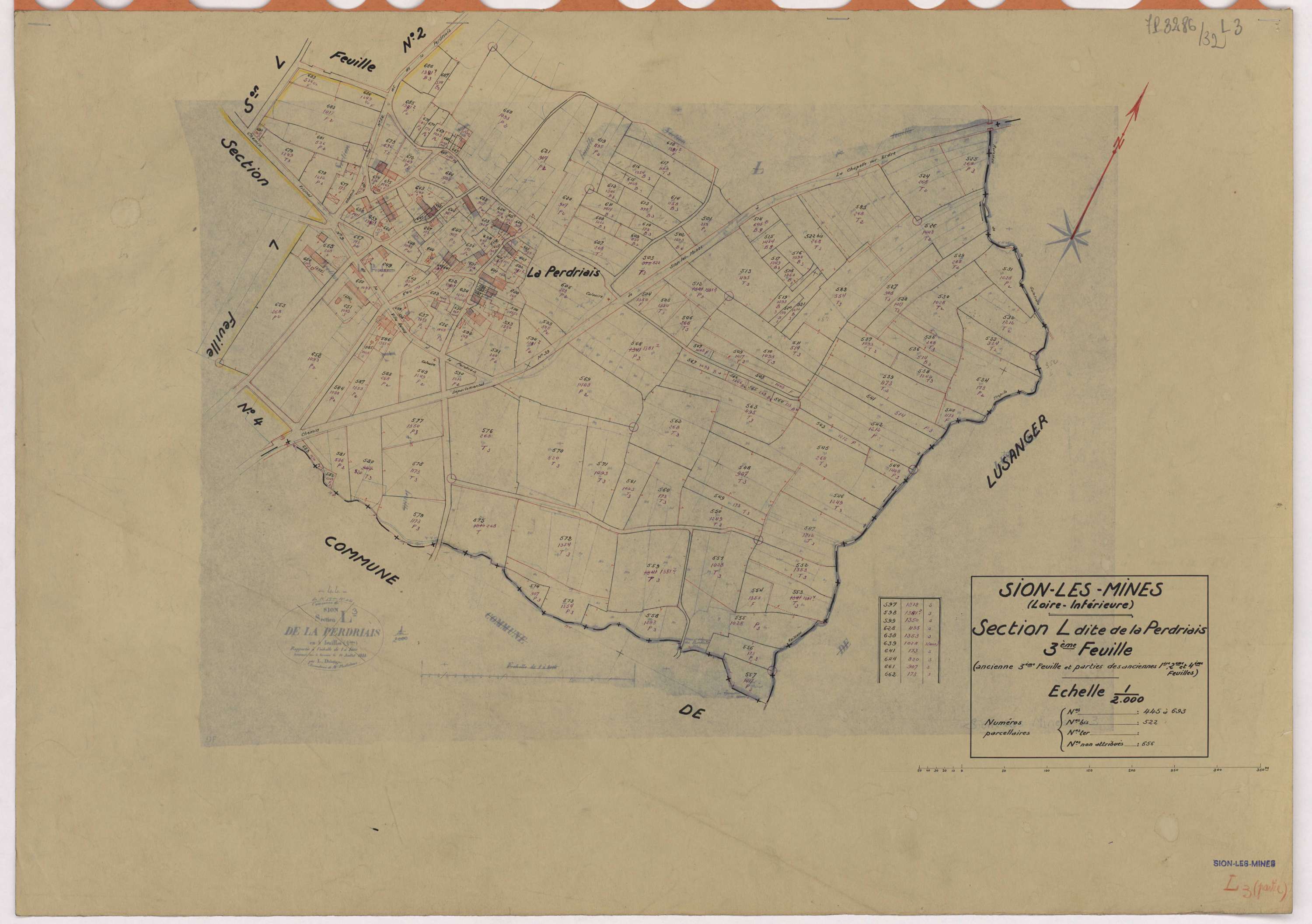 Sion-les-Mines - Section L3 Perdriais (section de La) ; 445-693