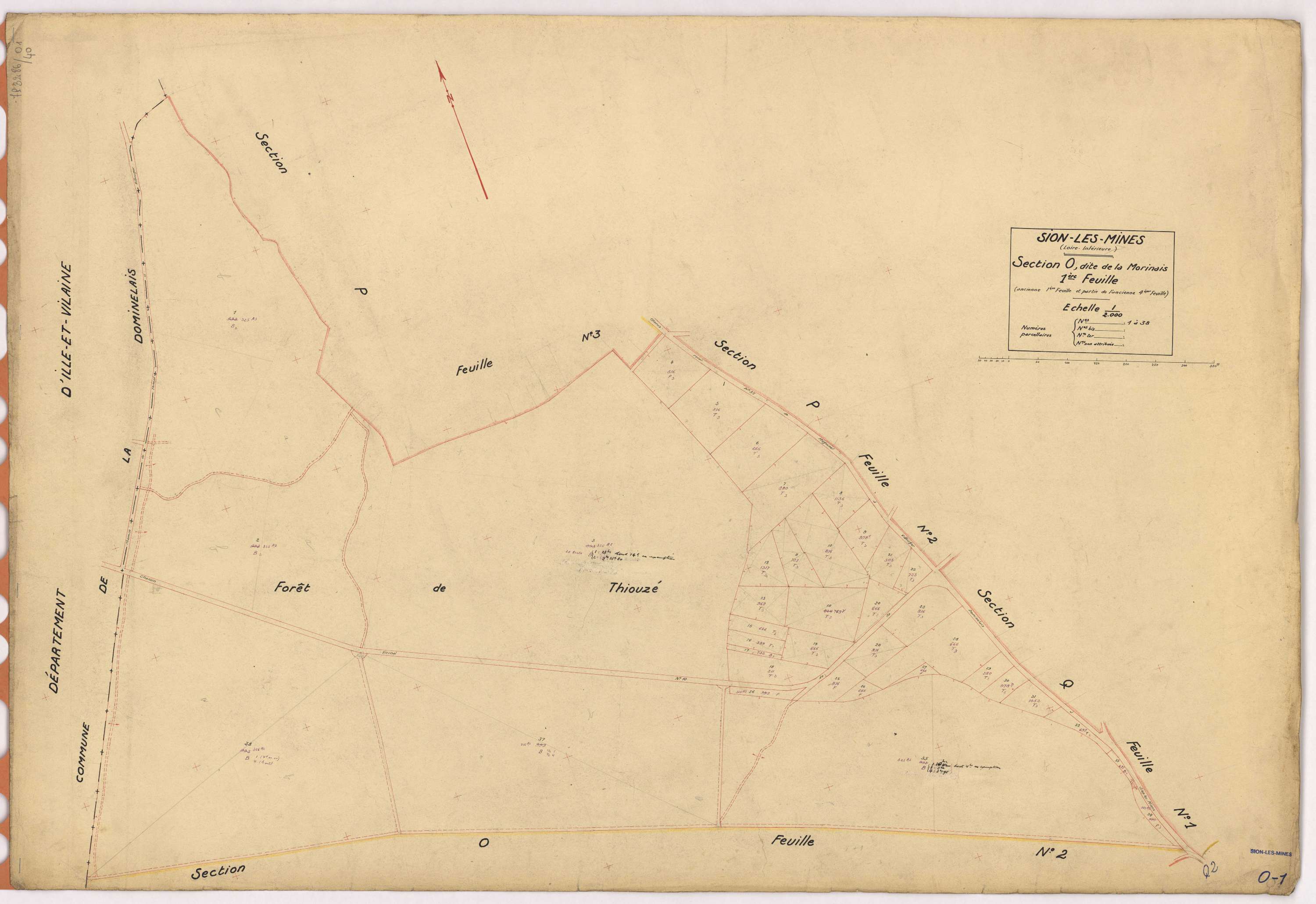 Sion-les-Mines - Section O1 Morinais (section de La) ; 1-38