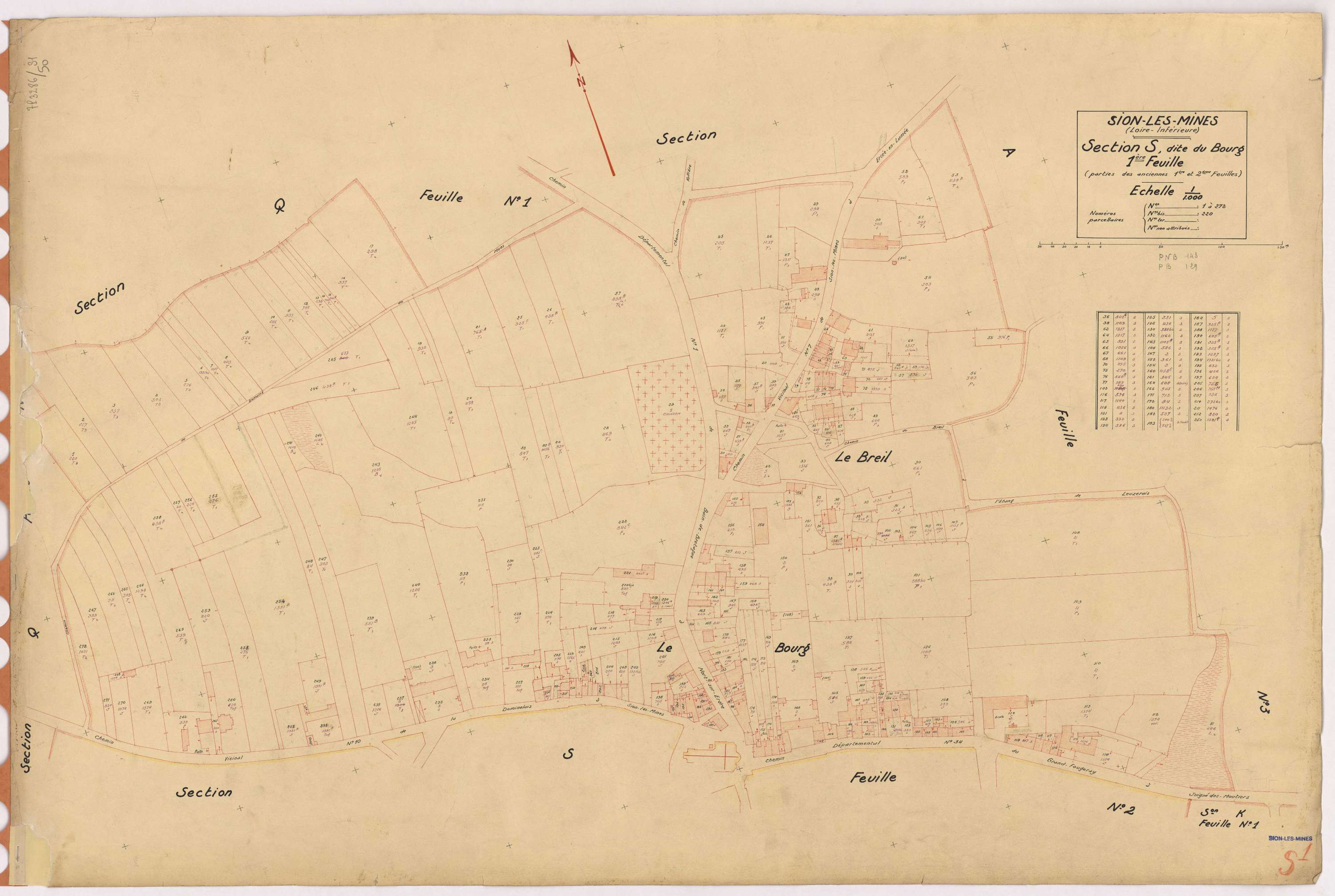 Sion-les-Mines - Section S1 Bourg (section du) ; 1-272