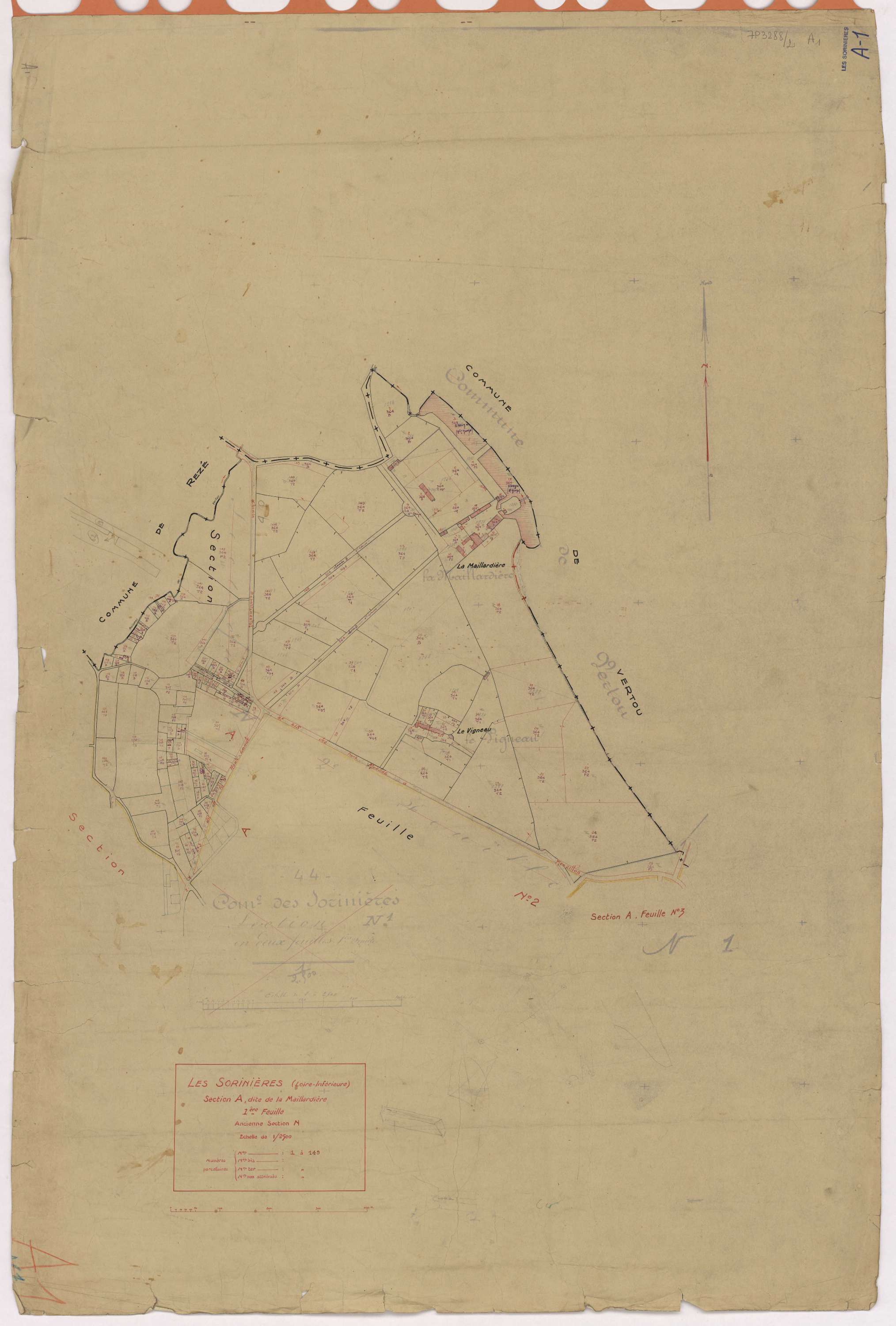 Sorinières - Section A1 Maillardière (section de La) ; 1-149