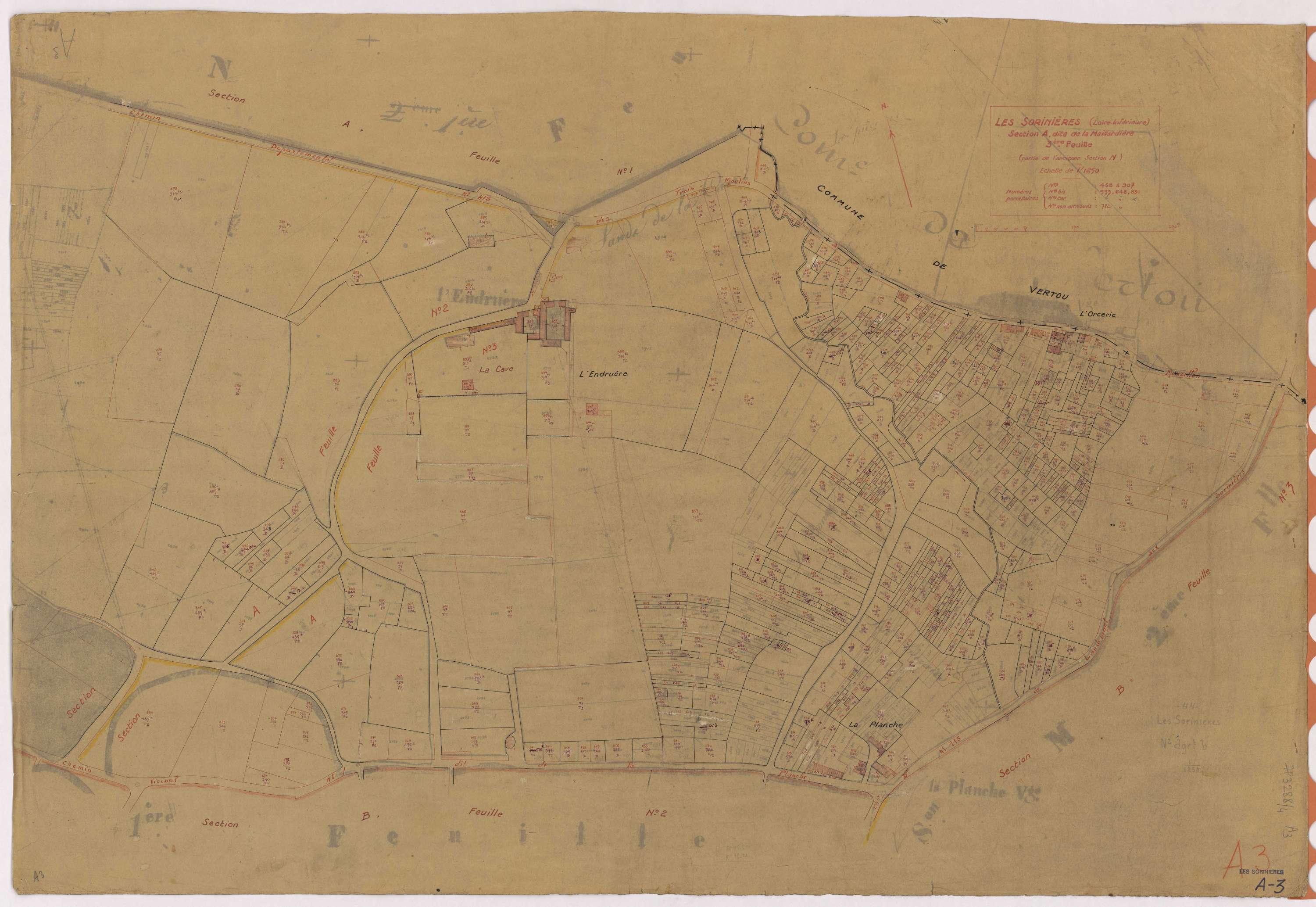 Sorinières - Section A3 Maillardière (section de La) ; 468-907