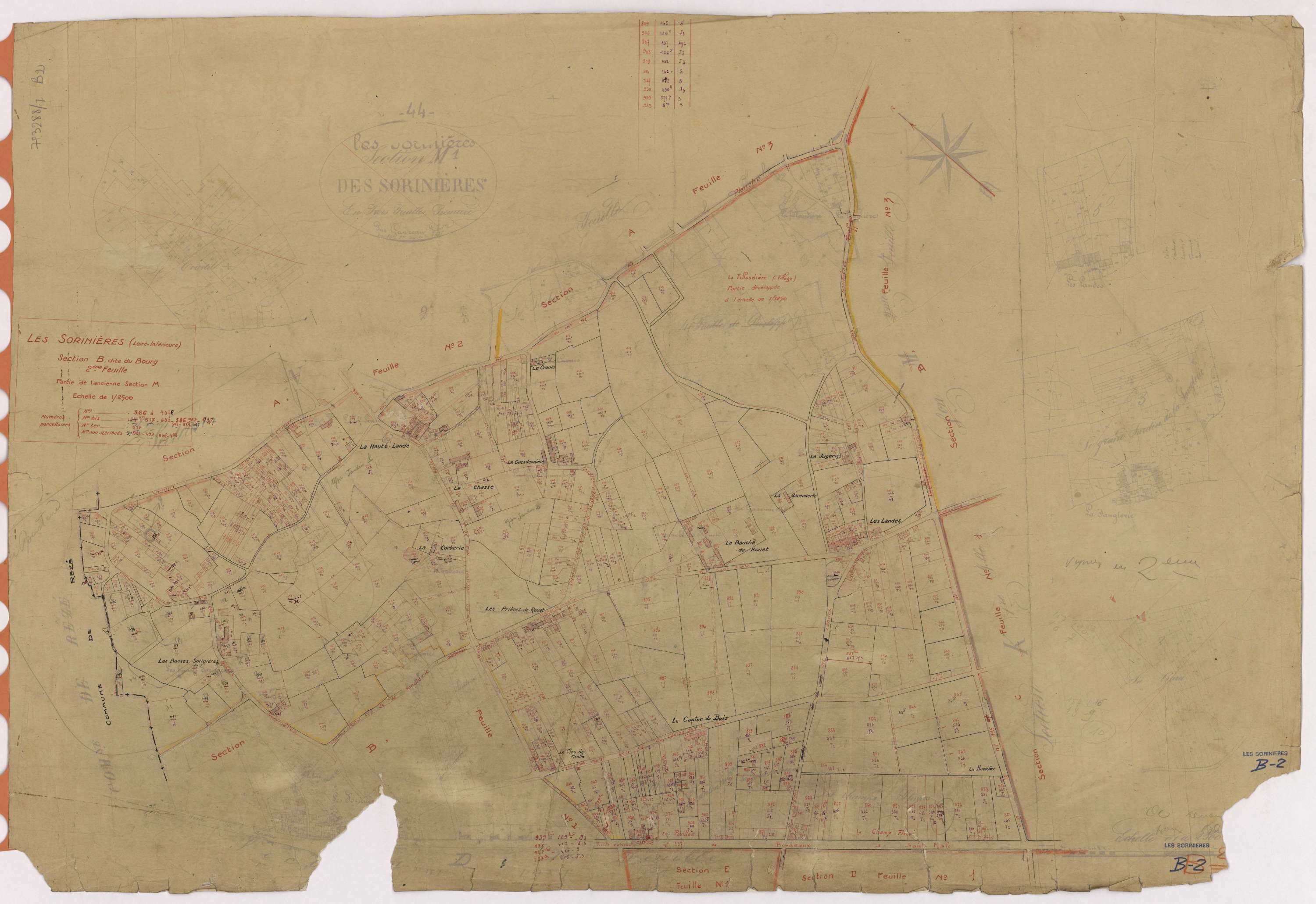 Sorinières - Section B2 Bourg (section du) ; 366-1076