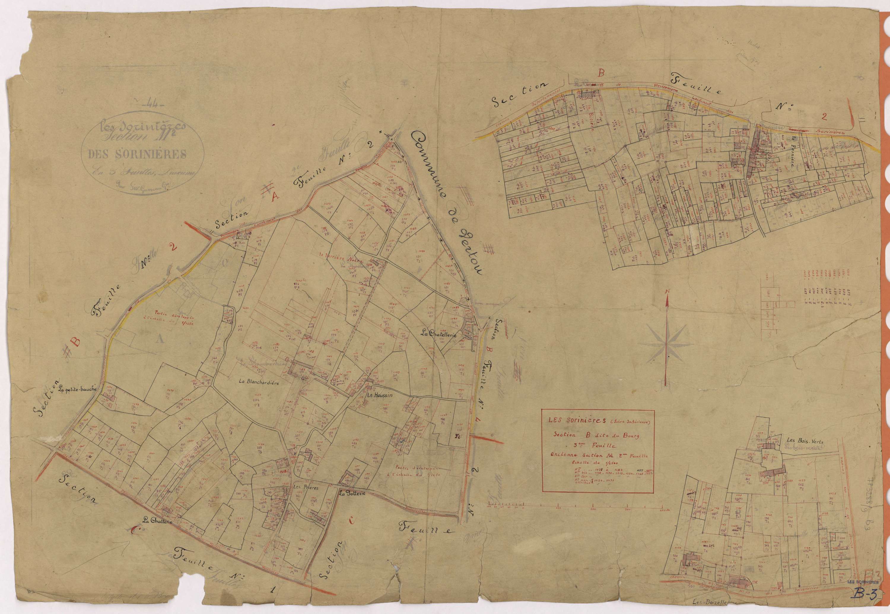 Sorinières - Section B3 Bourg (section du) ; 1077-1482