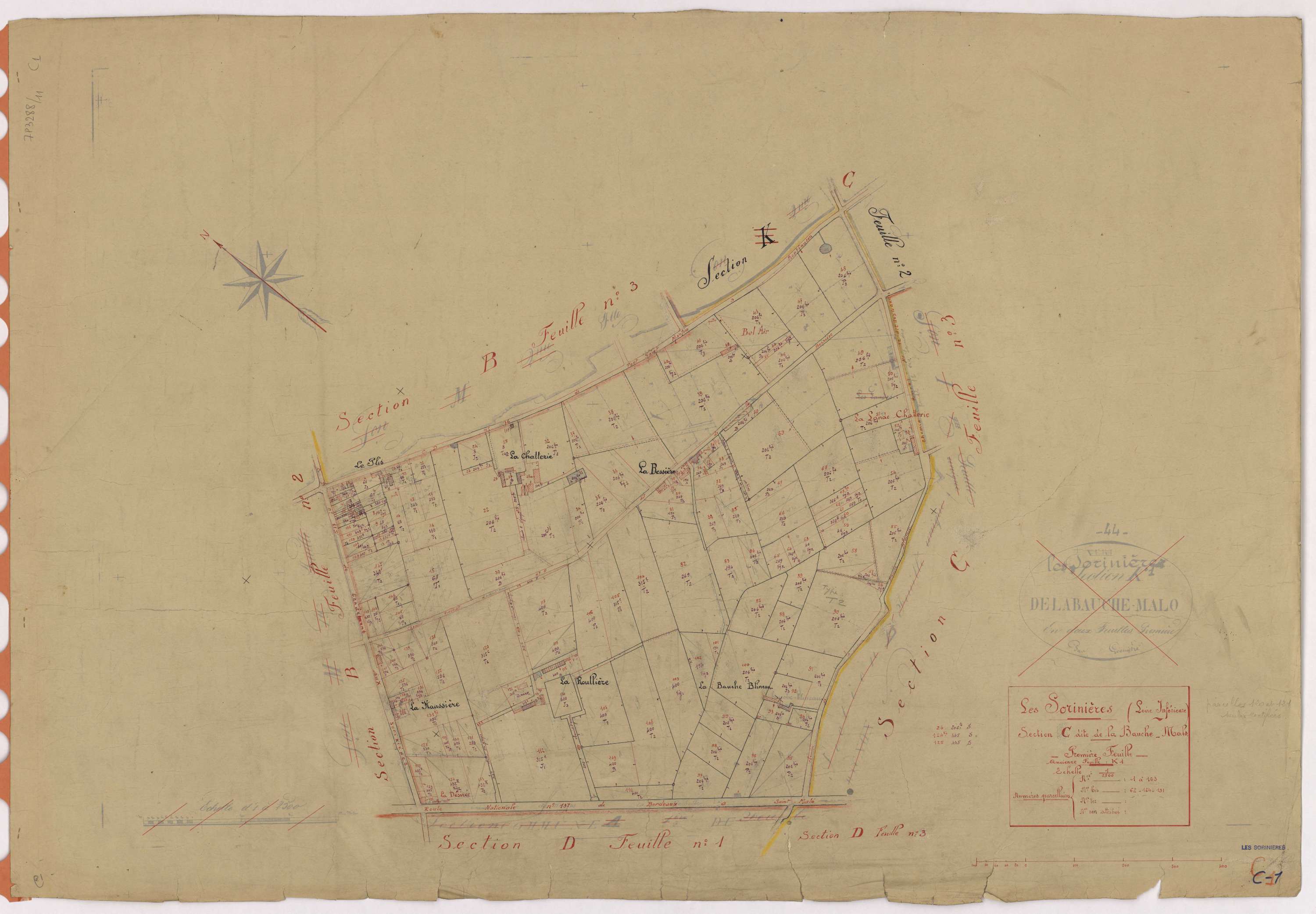 Sorinières - Section C1 Bauche-Malo (section de La) ; 1-163