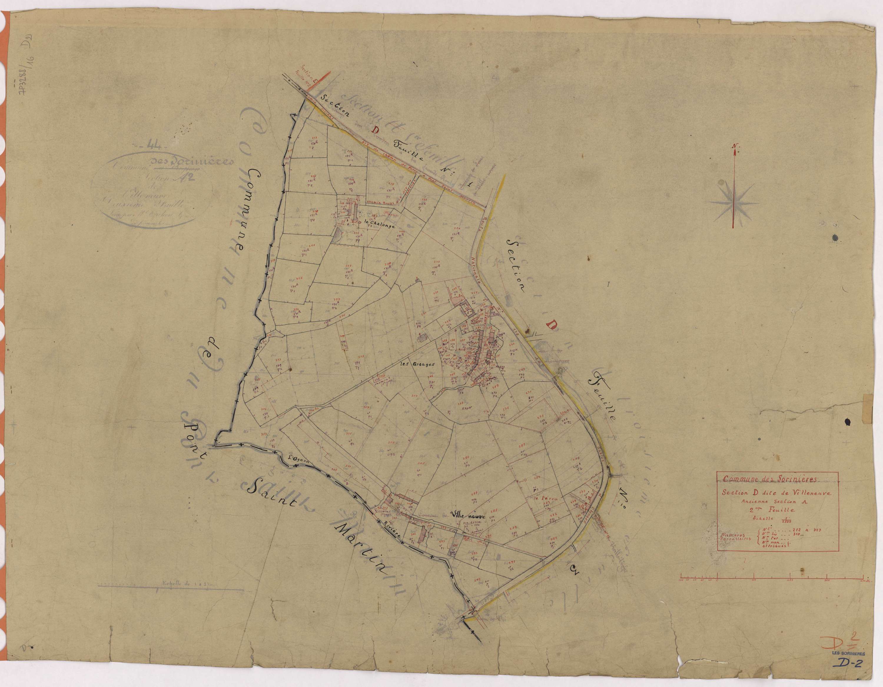 Sorinières - Section D2 Villeneuve (section de) ; 212-327