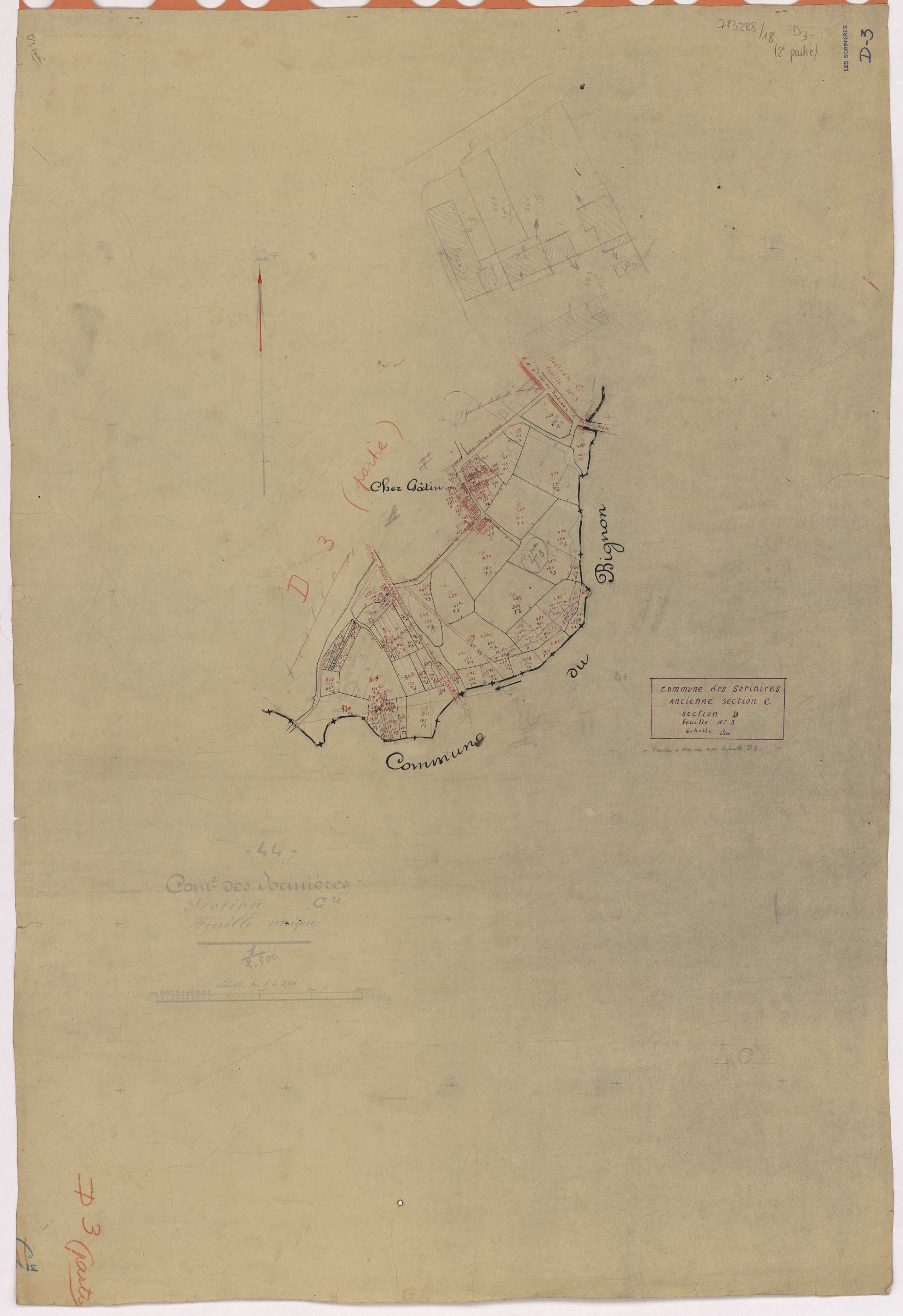 Sorinières - Section D3 Villeneuve (section de) ; 328-878