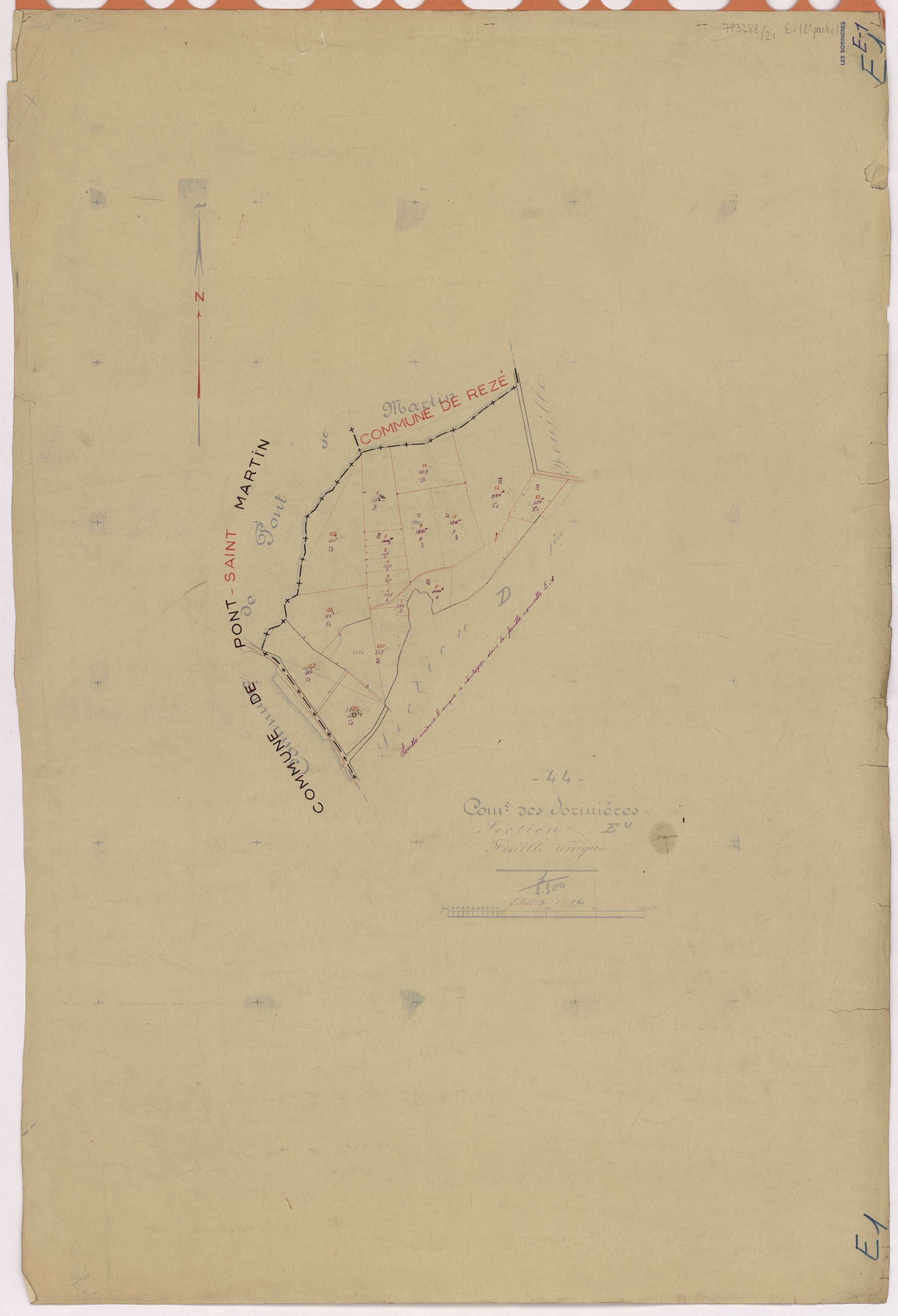 Sorinières - Section E1 Landes Blanches (section de La) ; 1-154
