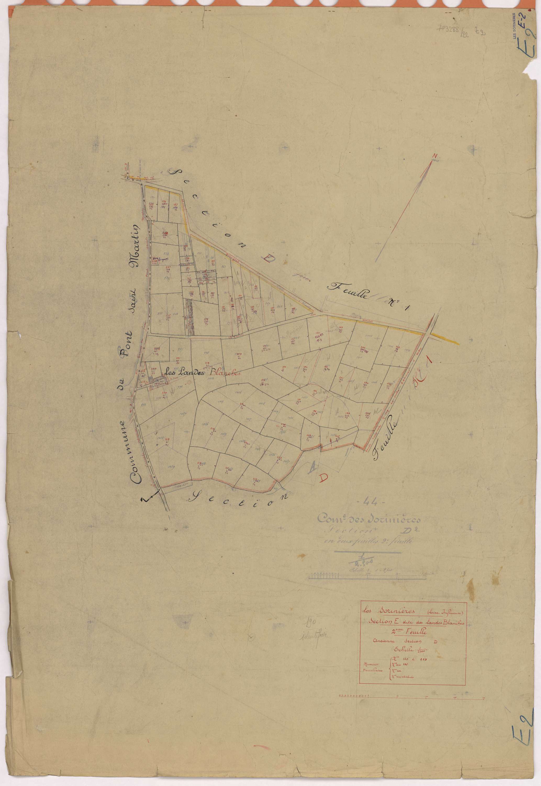 Sorinières - Section E2 Landes Blanches (section de La) ; 155-229