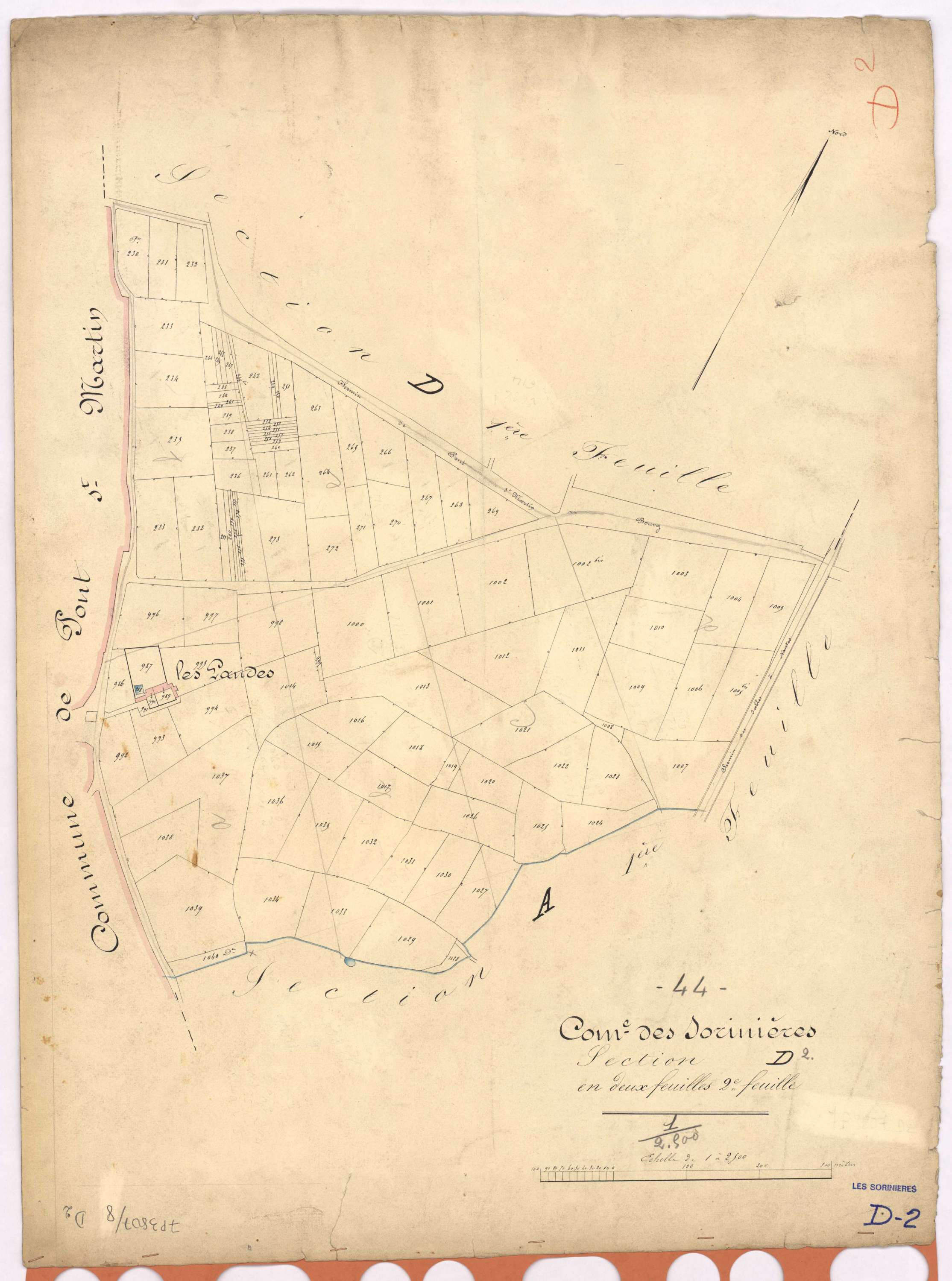 Sorinières - Section D2 Landes (section des)