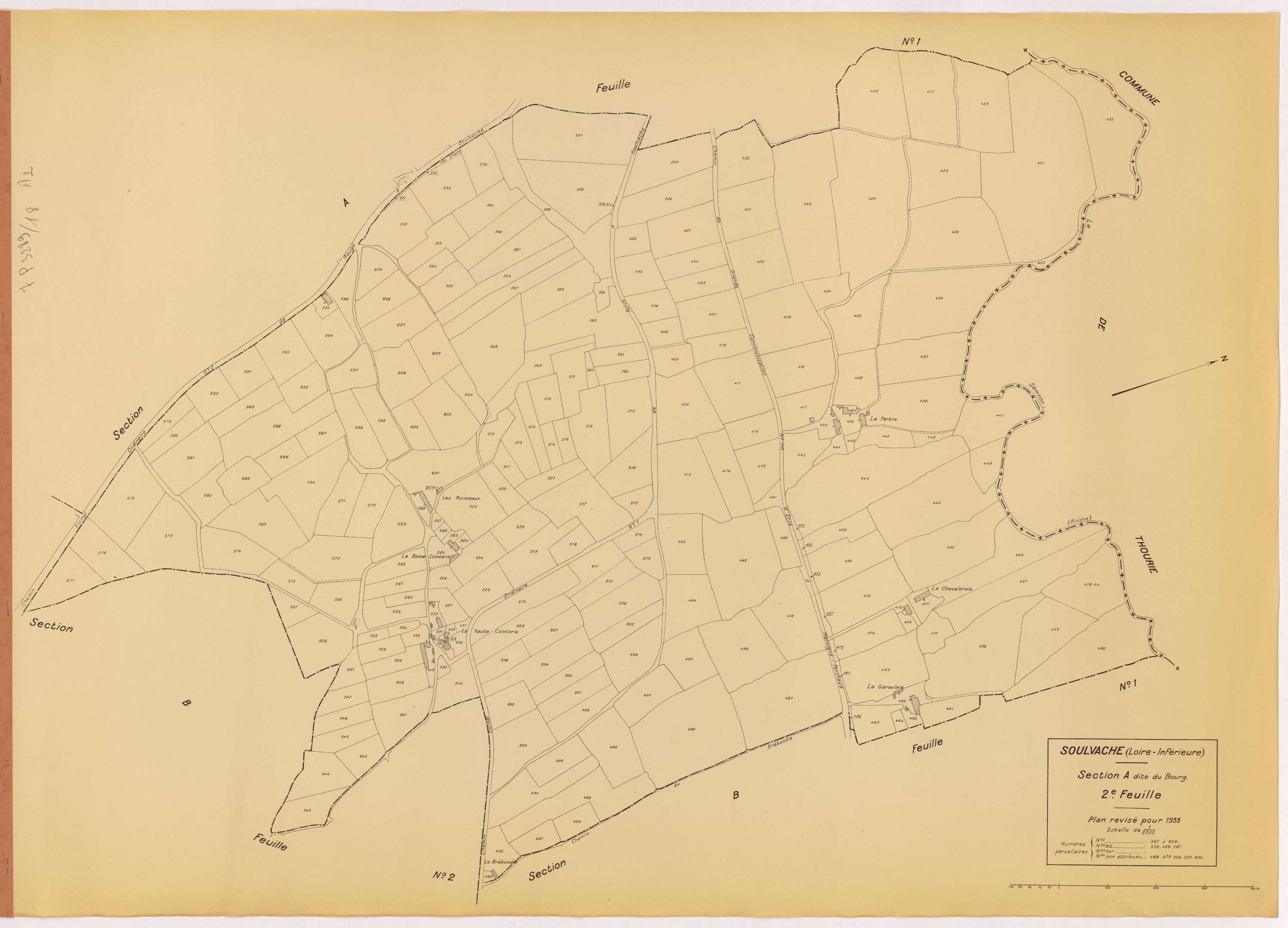 Soulvache - Section A2 Bourg (section du) ; 362-609