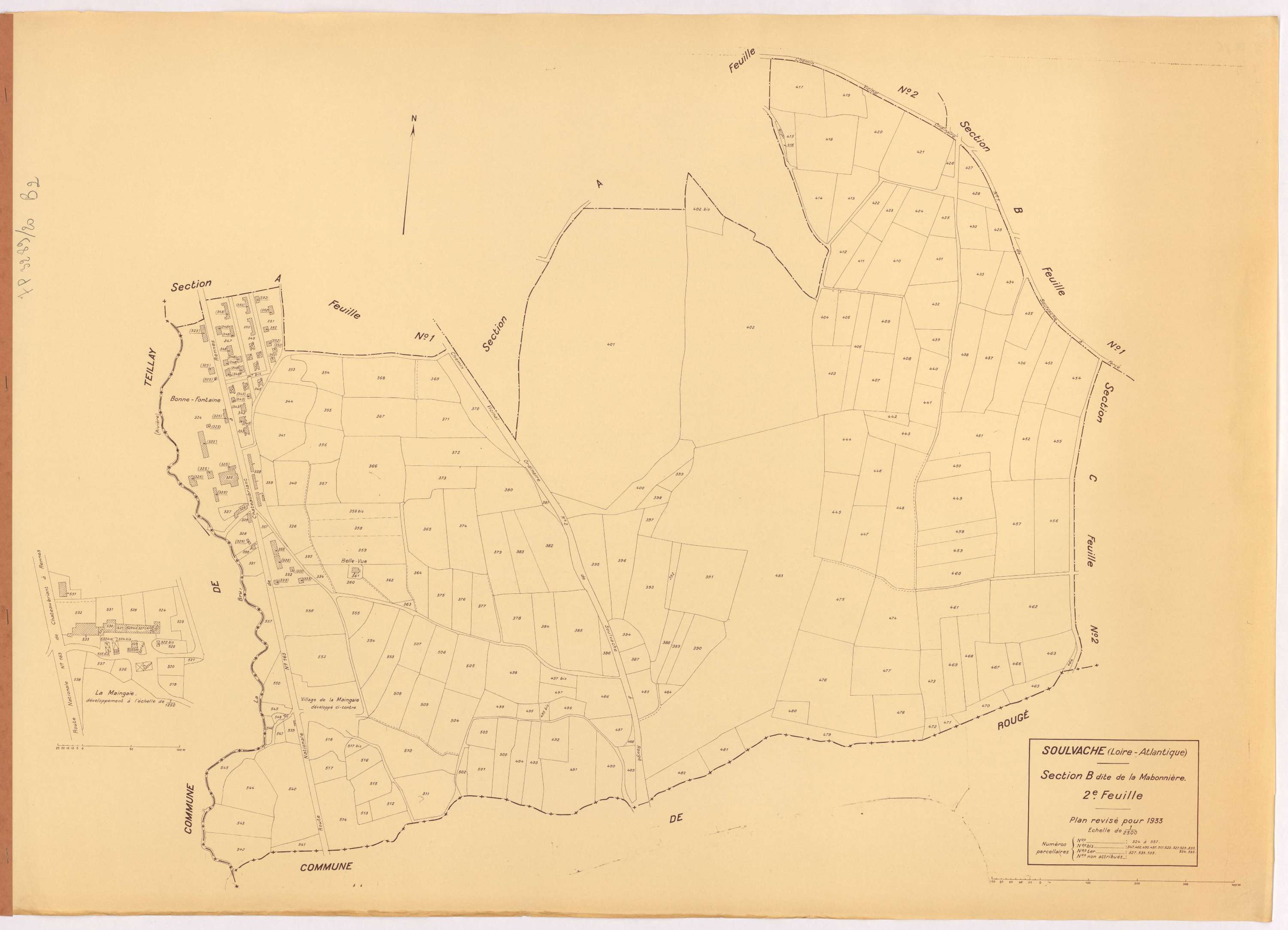 Soulvache - Section B2 Mabonnière (section de La) ; 324-557