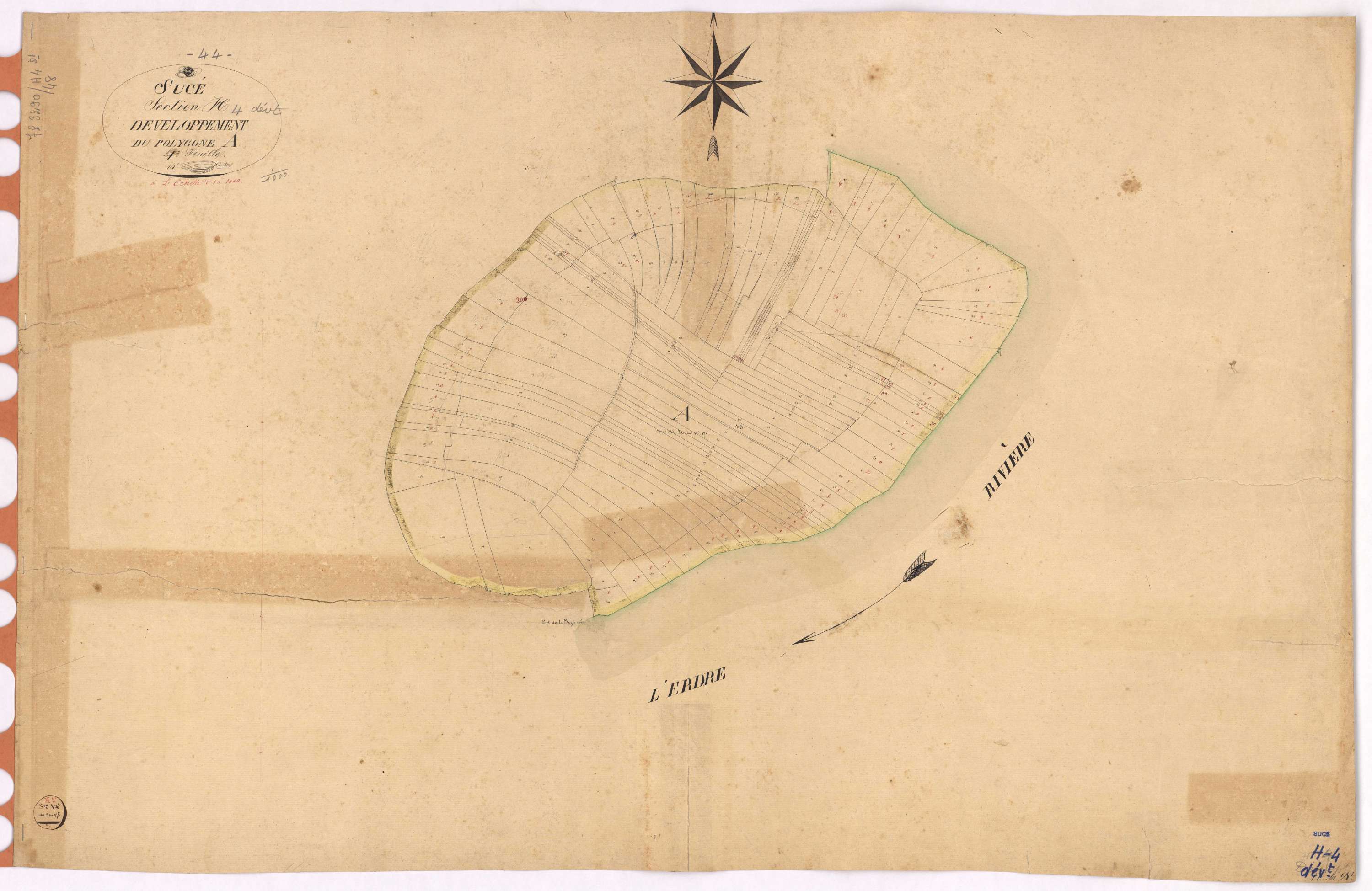 Sucé-sur-Erdre - Section H4 (développement) Ongle (section de l') ; développement de diverses parcelles