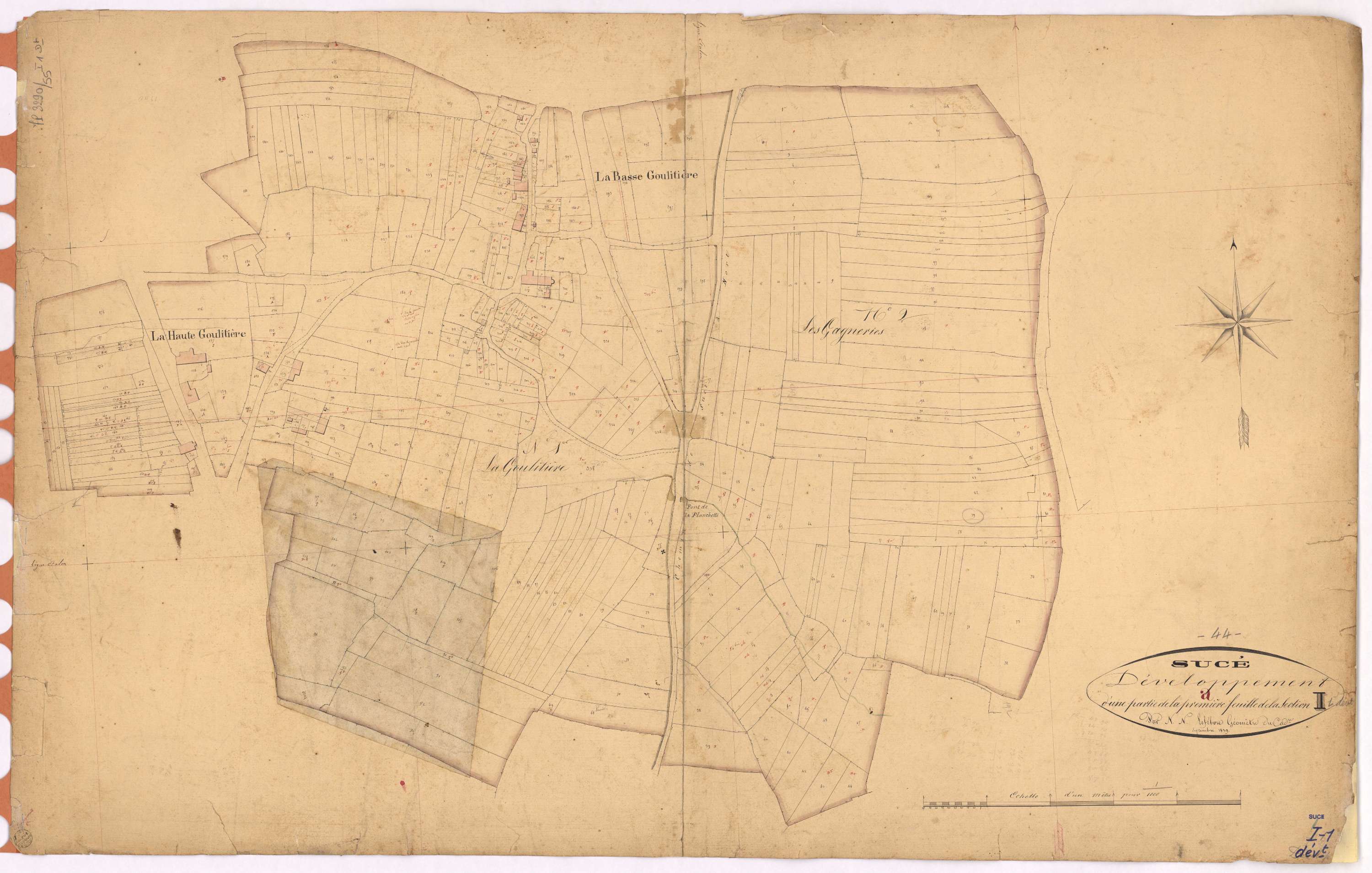 Sucé-sur-Erdre - Section I1 (développement) Bourg (section du) ; développement des villages de La Haute Goulitière, de La Basse Goulitière et de diverses parcelles