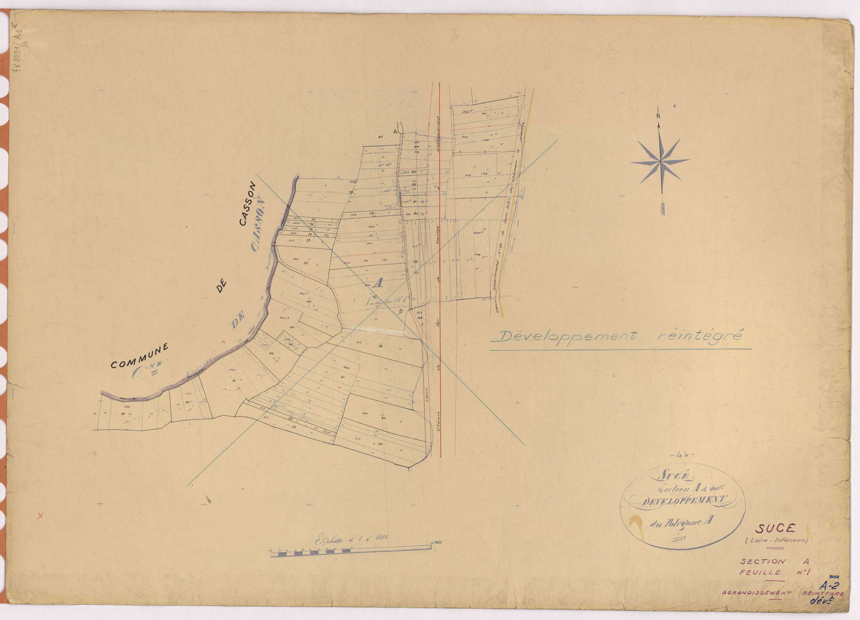 Sucé-sur-Erdre - Section A1 (développement) 1-149 ; développement de diverses parcelles