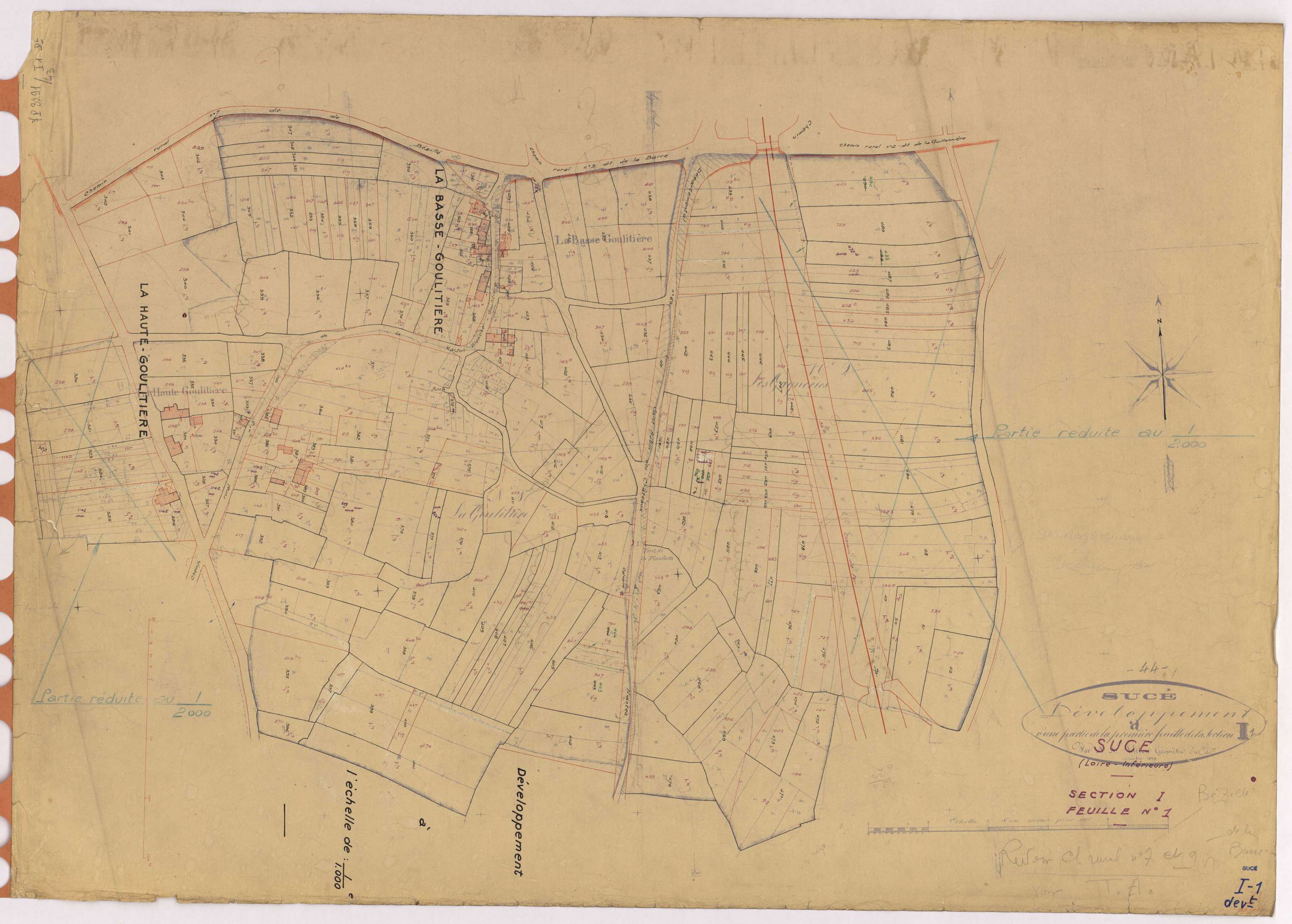 Sucé-sur-Erdre - Section I1 (développement) 1-515 ; développement des villages de La Haute-Goulitière et de La Basse-Goulitière