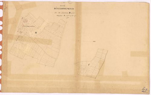 Sucé-sur-Erdre - Section D1 D3 (développement) Launay (section de) ; développement de la deuxième partie du village de La Doussinière et de diverses parcelles