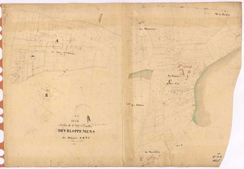 Sucé-sur-Erdre - Section E1 E3 (développement) Naie (section de) ; développement des villages de La Ganerie, de La Maisonneuve, de La Marvillière, du Château et de diverses parcelles