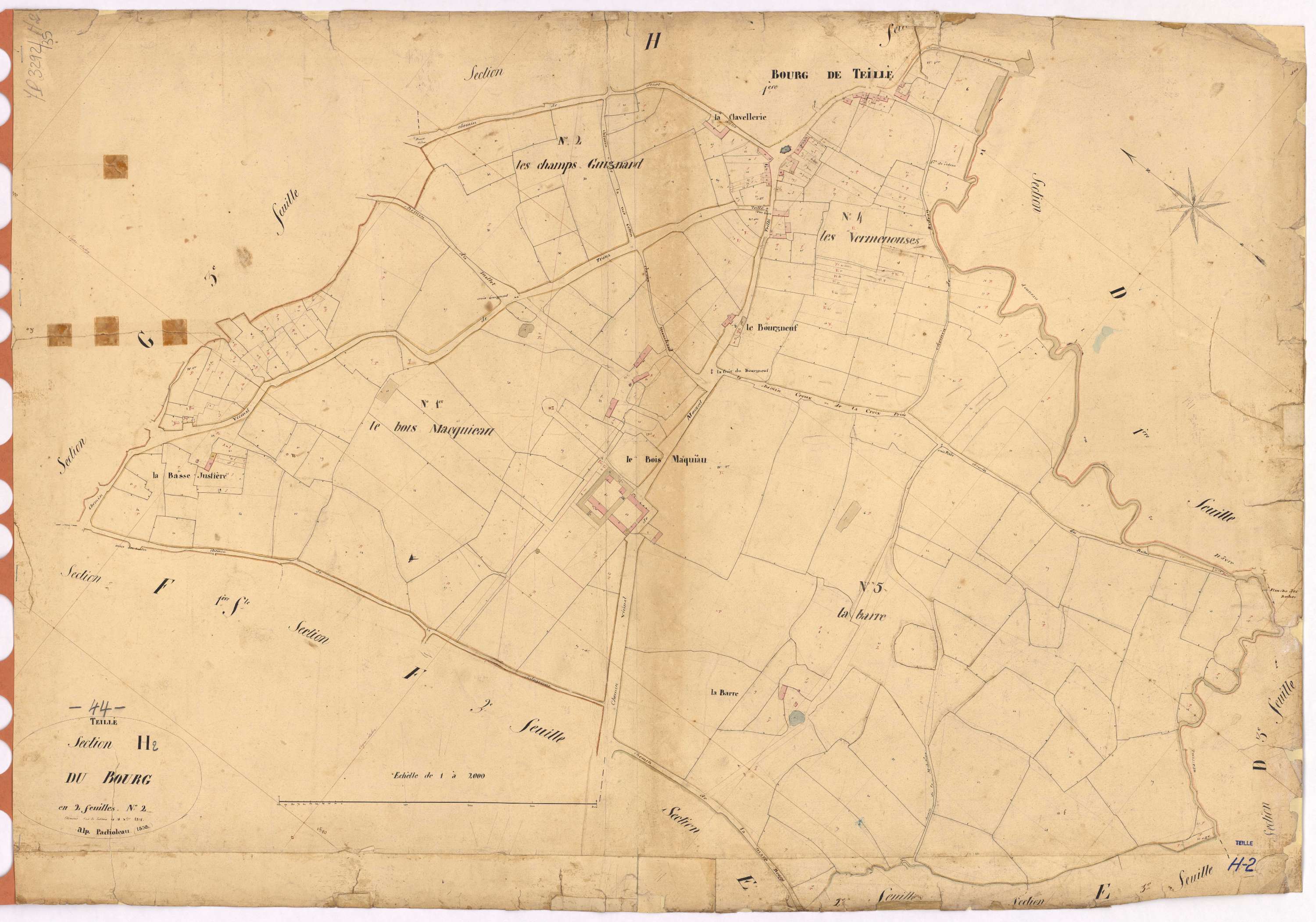 Teillé - Section H2 Bourg (section du)