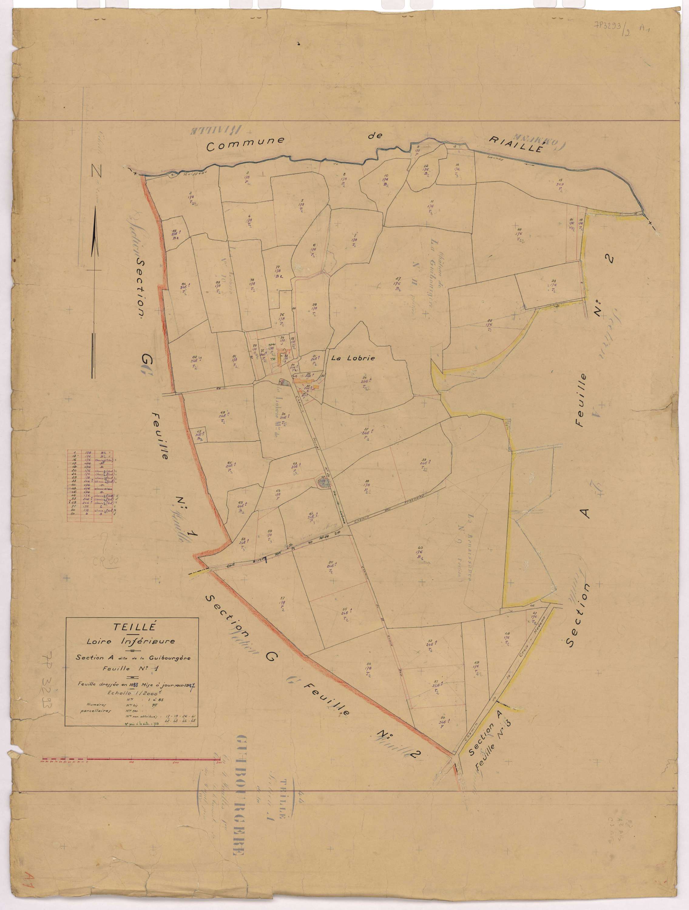Teillé - Section A1 Guibourgère (section de La) ; 1-85