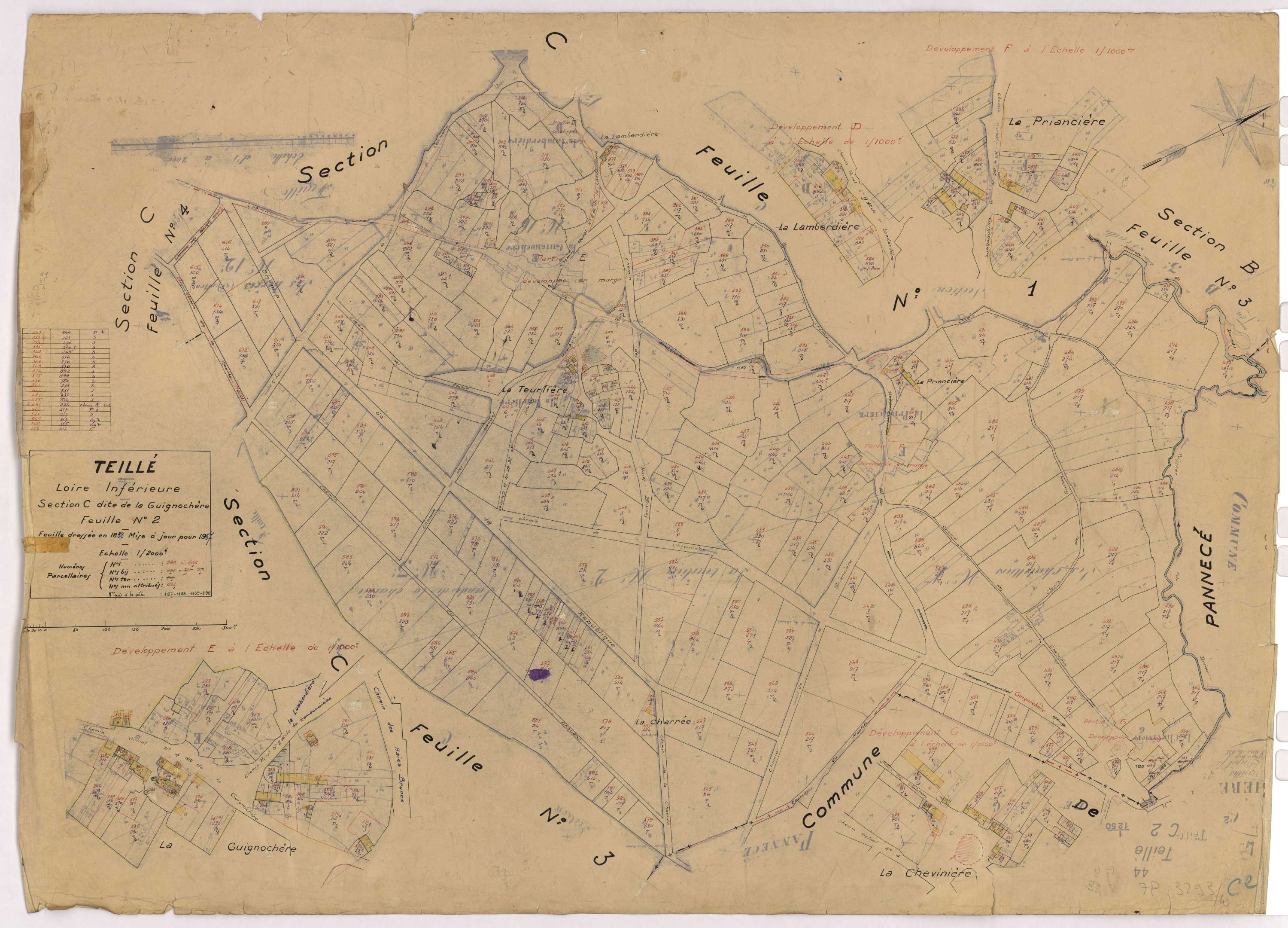 Teillé - Section C2 Guignochère (section de La) ; 289-616