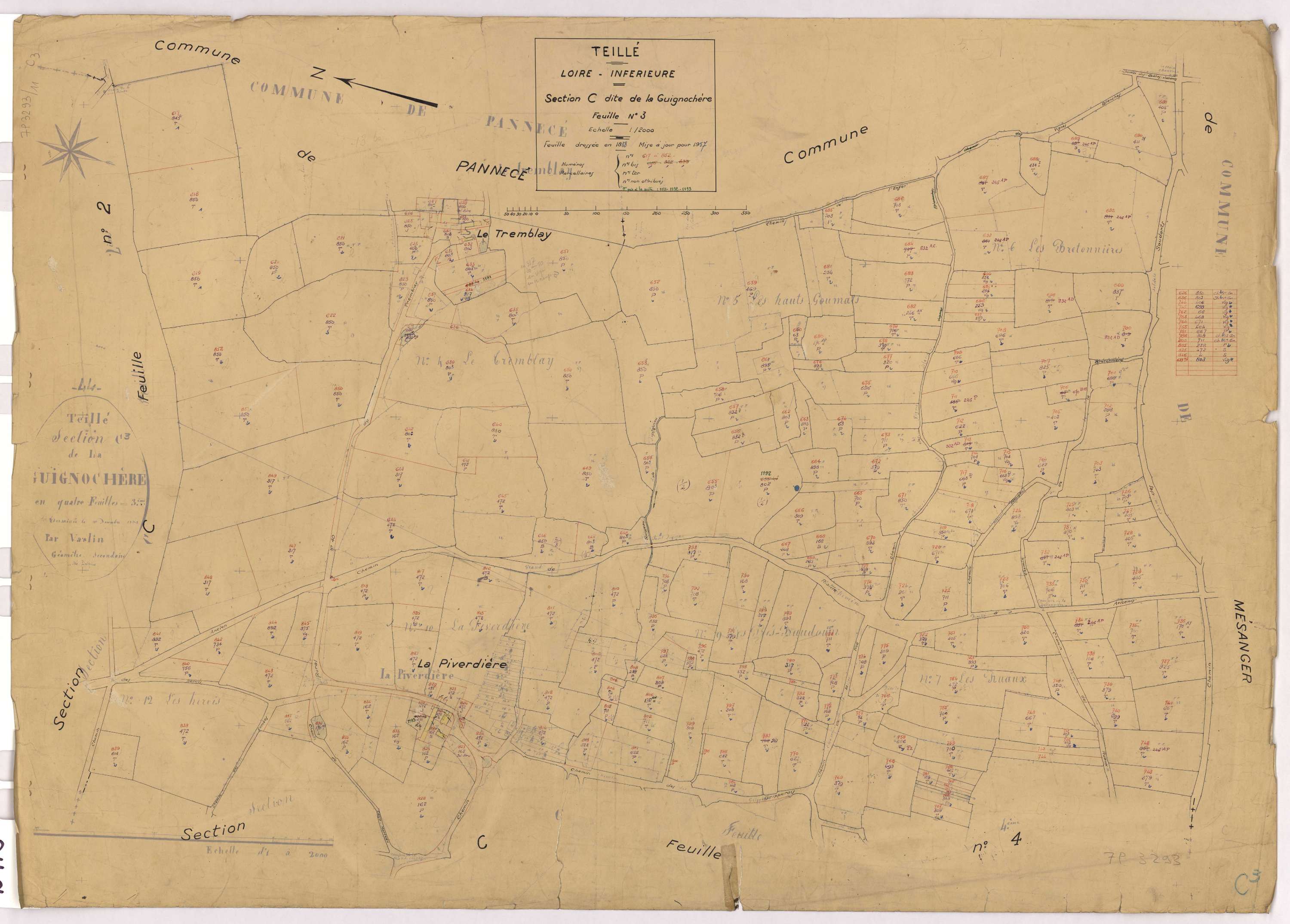 Teillé - Section C3 Guignochère (section de La) ; 617-852