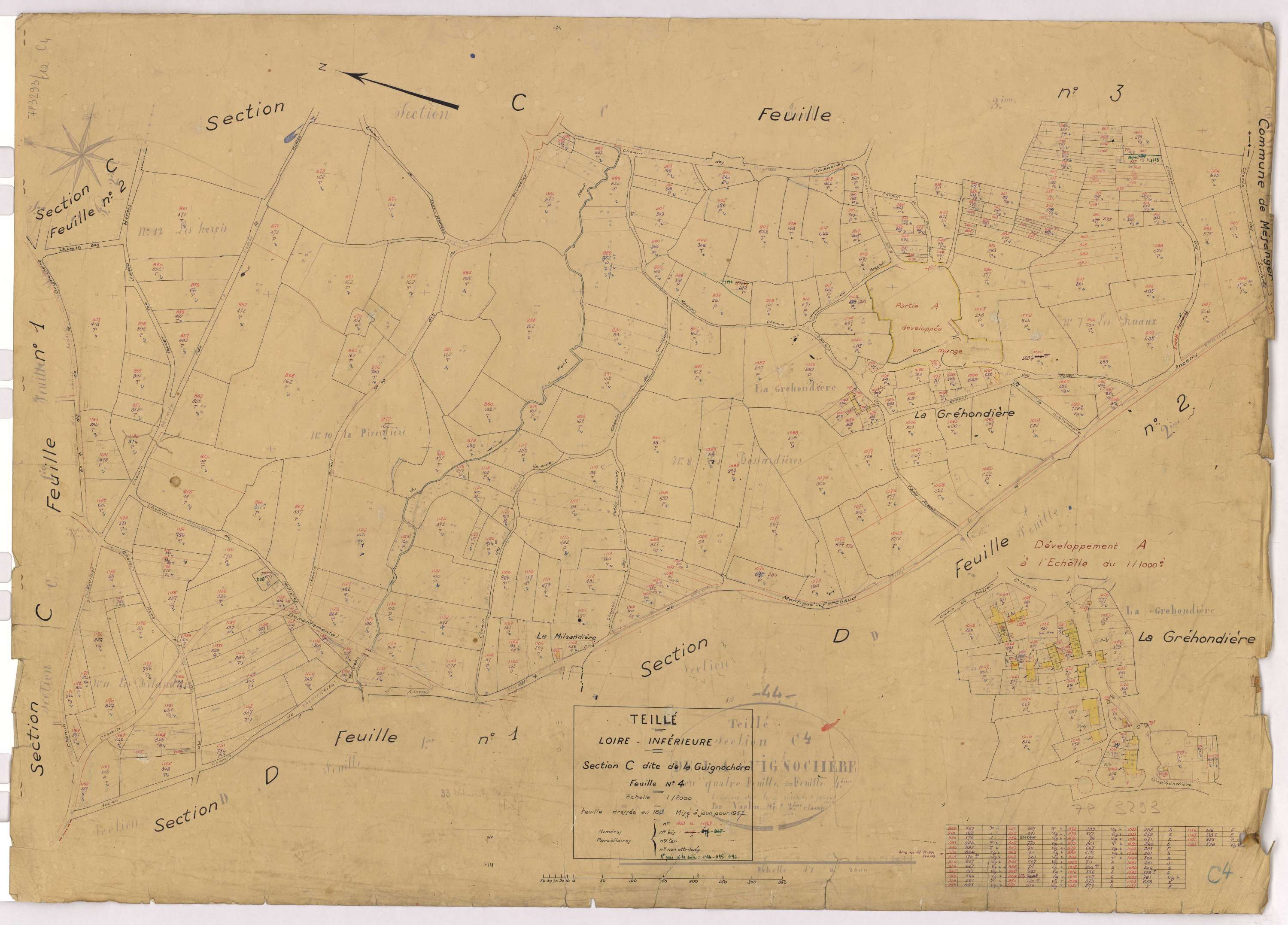 Teillé - Section C4 Guignochère (section de La) ; 617-853