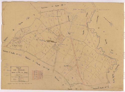 Teillé - Section H2 Bourg (section du) ; 64-225