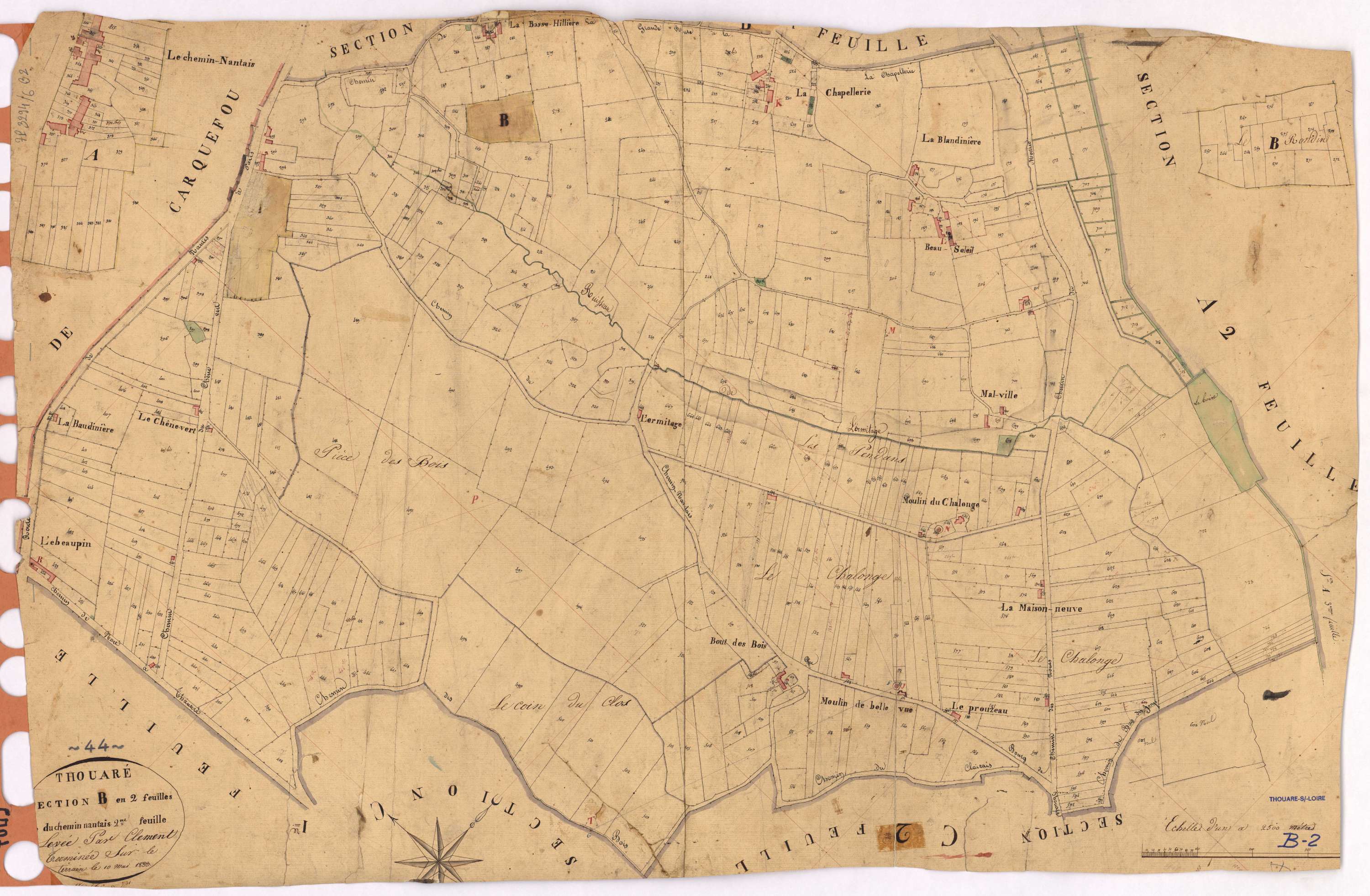 Thouaré-sur-Loire - Section B2 Chemin Nantais (section du) ; 165-731