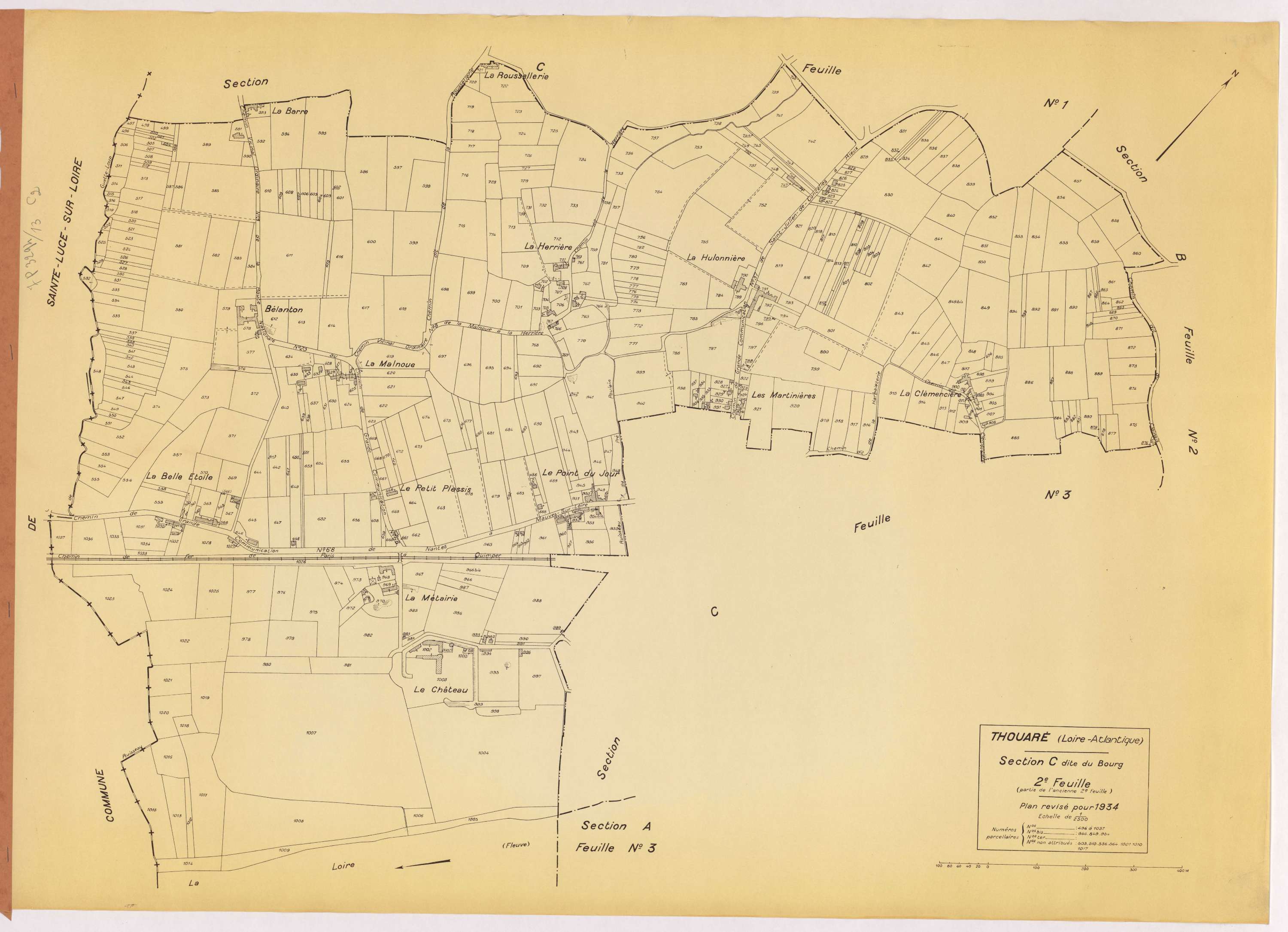 Thouaré-sur-Loire - Section C2 Bourg (section du) ; 496-1037