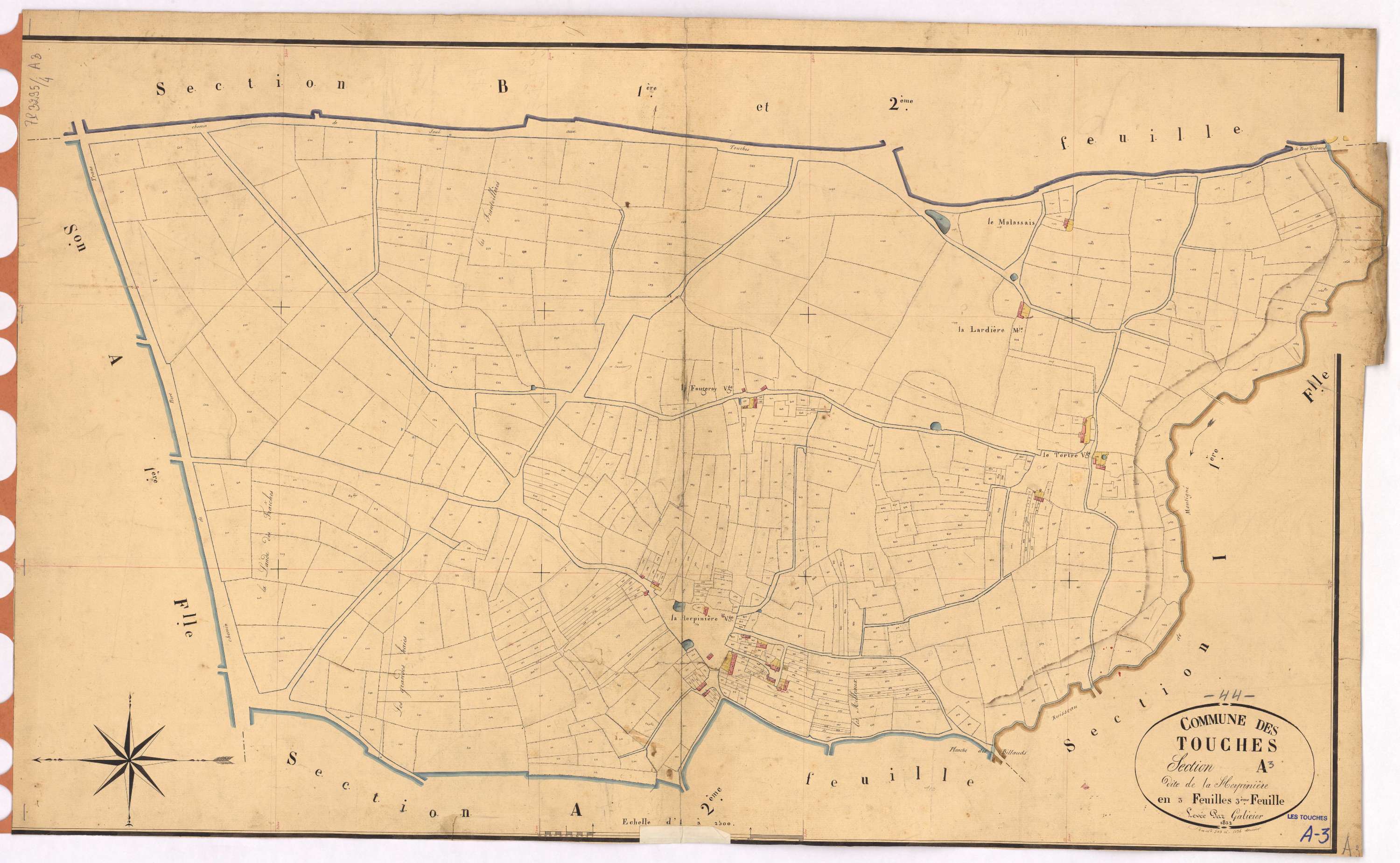 Touches - Section A3 Herpinière (section de La) ; 503-1136