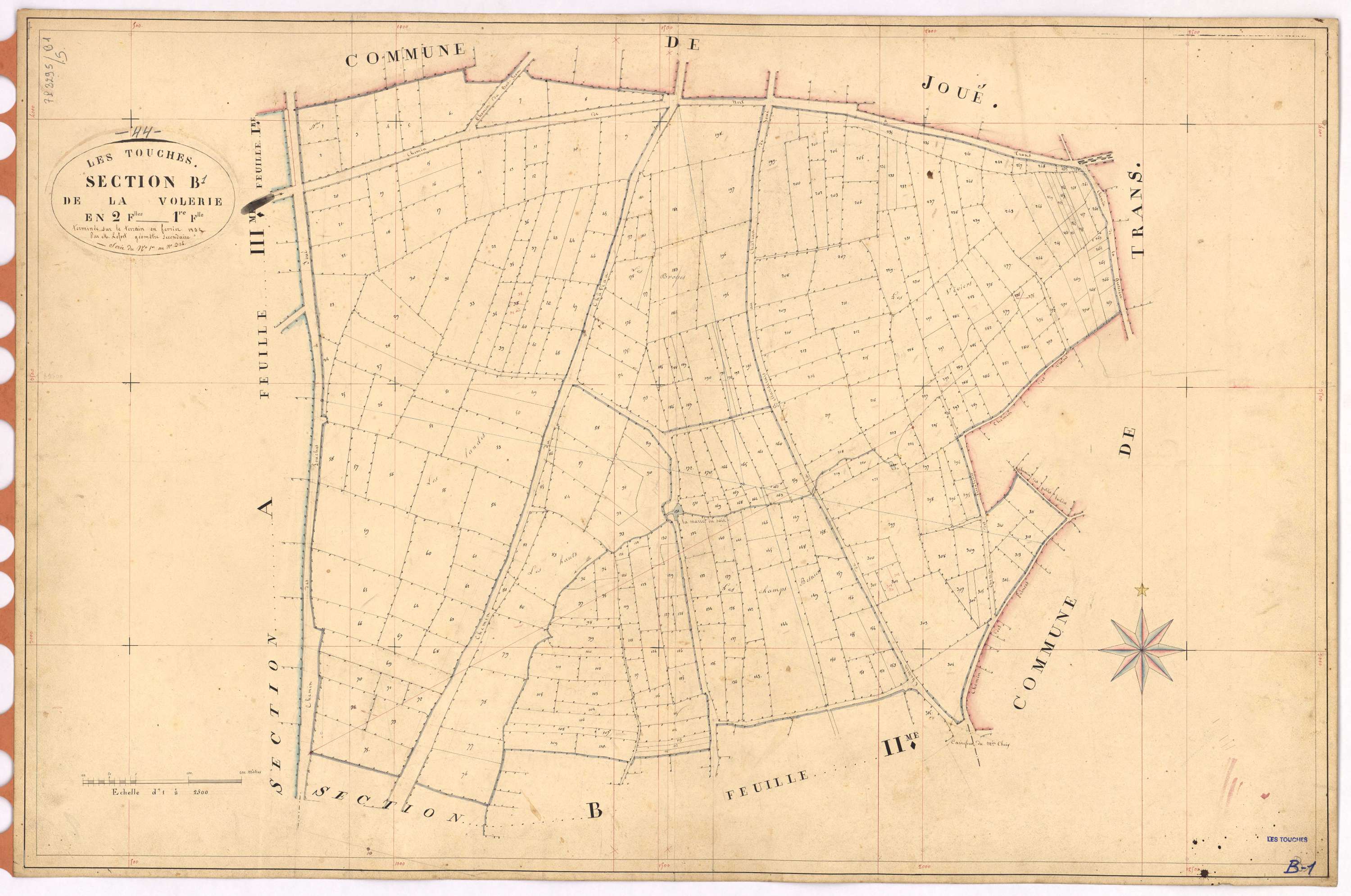 Touches - Section B1 Volerie (section de La) ; 1-314